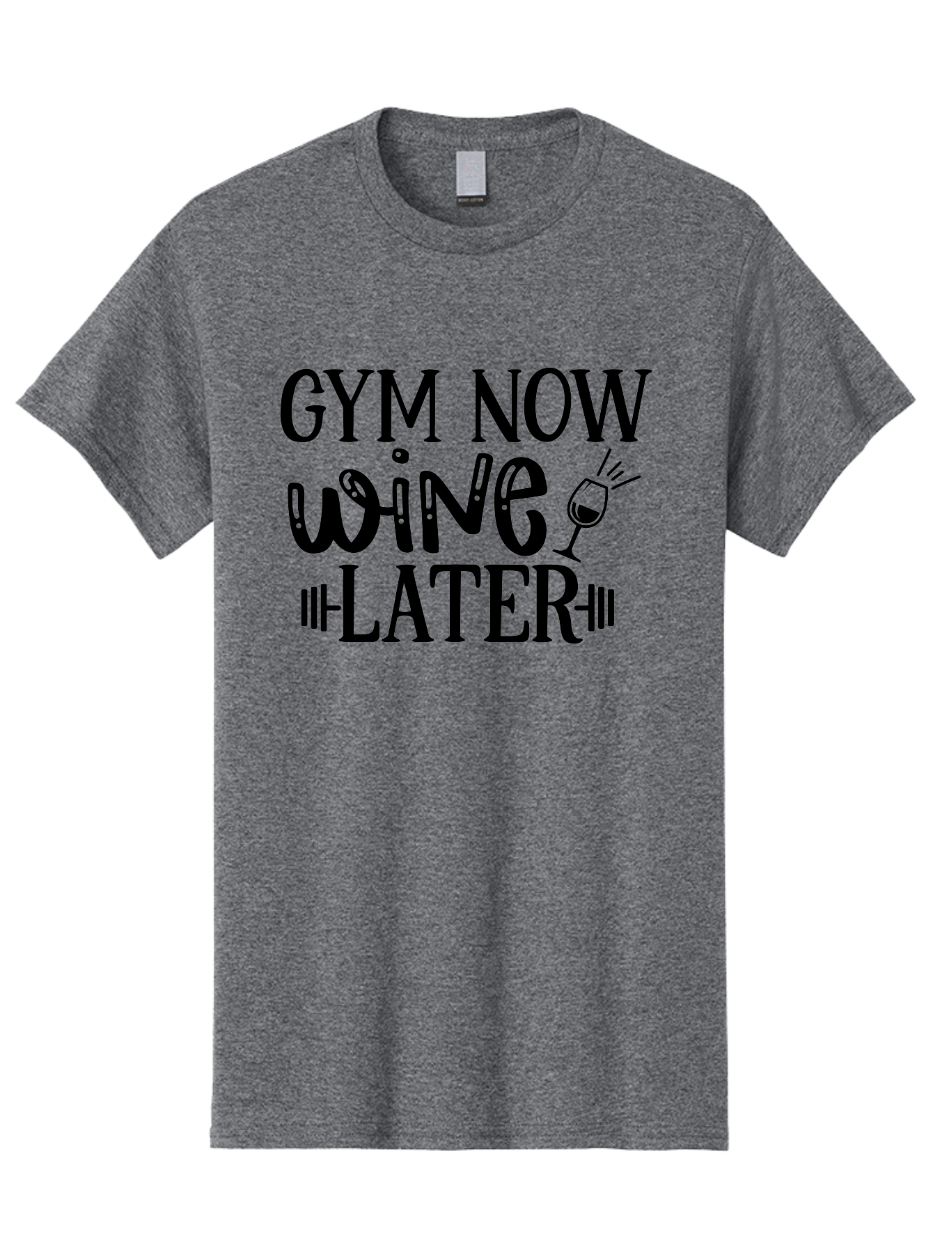 Gym-Now-Wine-Later Men'S Graphic Tee, 100% Cotton, Comfortable Casual Summer Wear, Machine Washable, Gym Motivation, Fitness Quote, Workout Inspiration, Wine Humor, Gym Now Wine Later, Fitness And Wine, Motivational Quote, Funny Gym Quote, Aad410 11