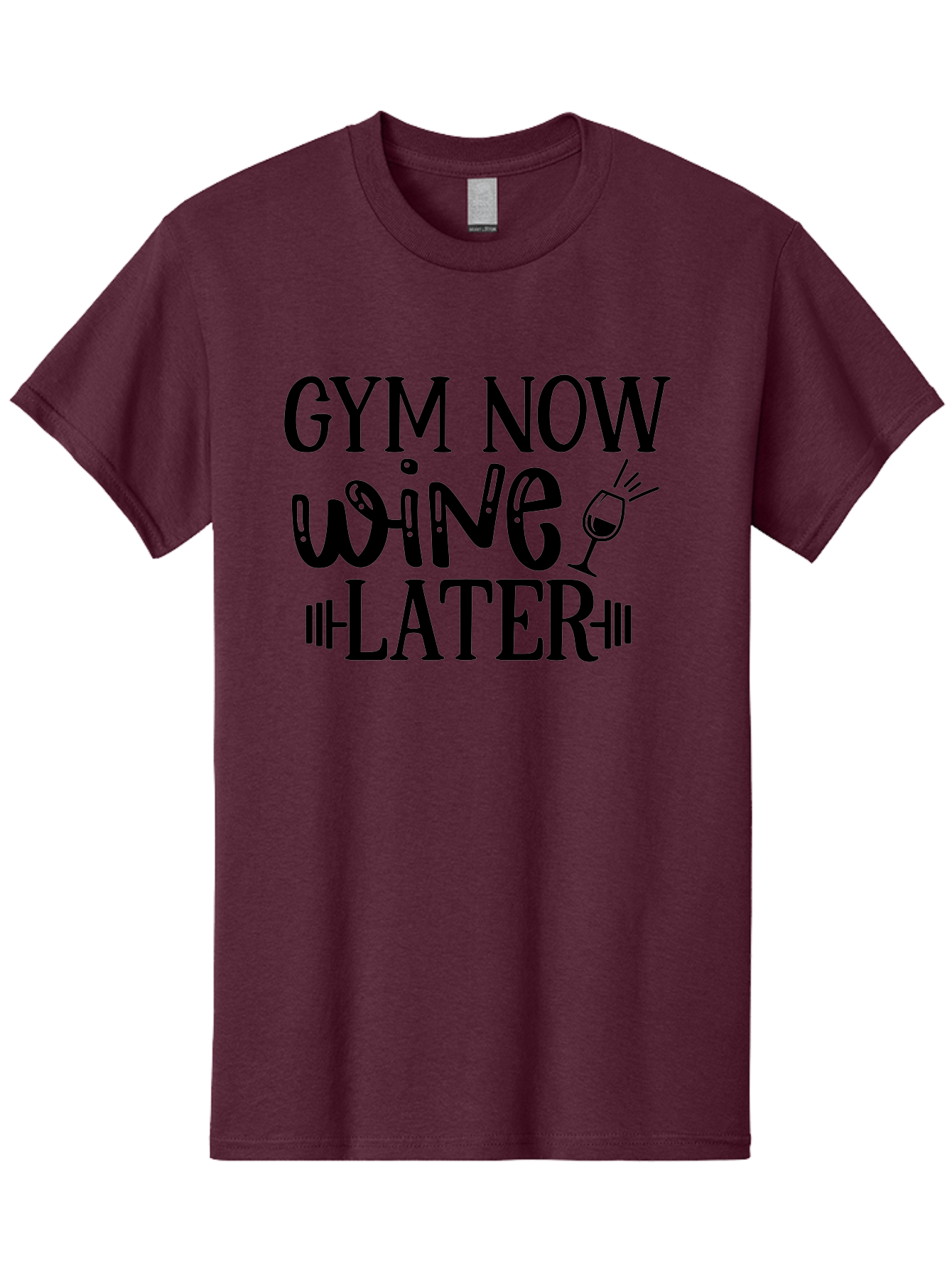 Gym-Now-Wine-Later Men'S Graphic Tee, 100% Cotton, Comfortable Casual Summer Wear, Machine Washable, Gym Motivation, Fitness Quote, Workout Inspiration, Wine Humor, Gym Now Wine Later, Fitness And Wine, Motivational Quote, Funny Gym Quote, Aad410