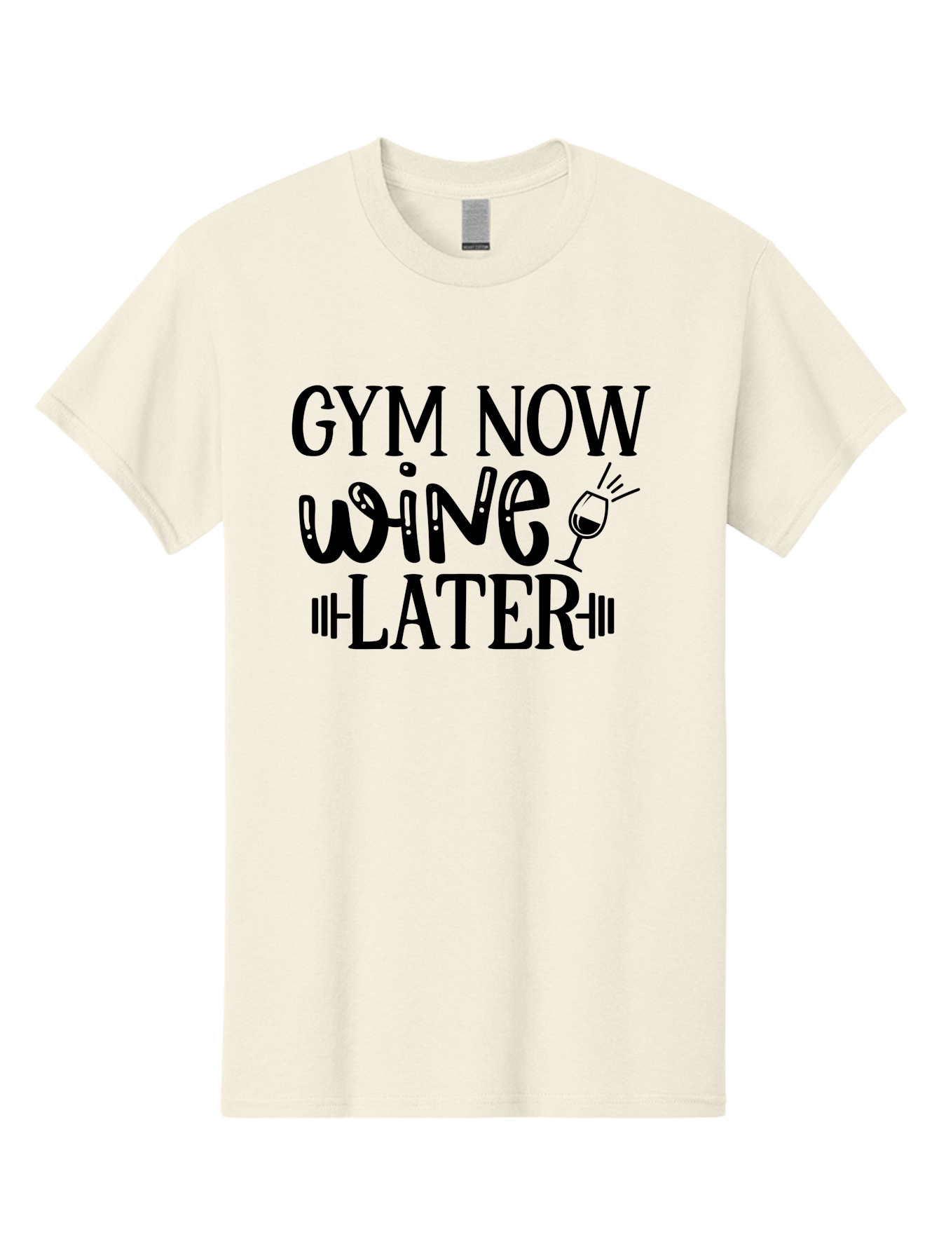 Gym-Now-Wine-Later Men'S Graphic Tee, 100% Cotton, Comfortable Casual Summer Wear, Machine Washable, Gym Motivation, Fitness Quote, Workout Inspiration, Wine Humor, Gym Now Wine Later, Fitness And Wine, Motivational Quote, Funny Gym Quote, Aad410 25
