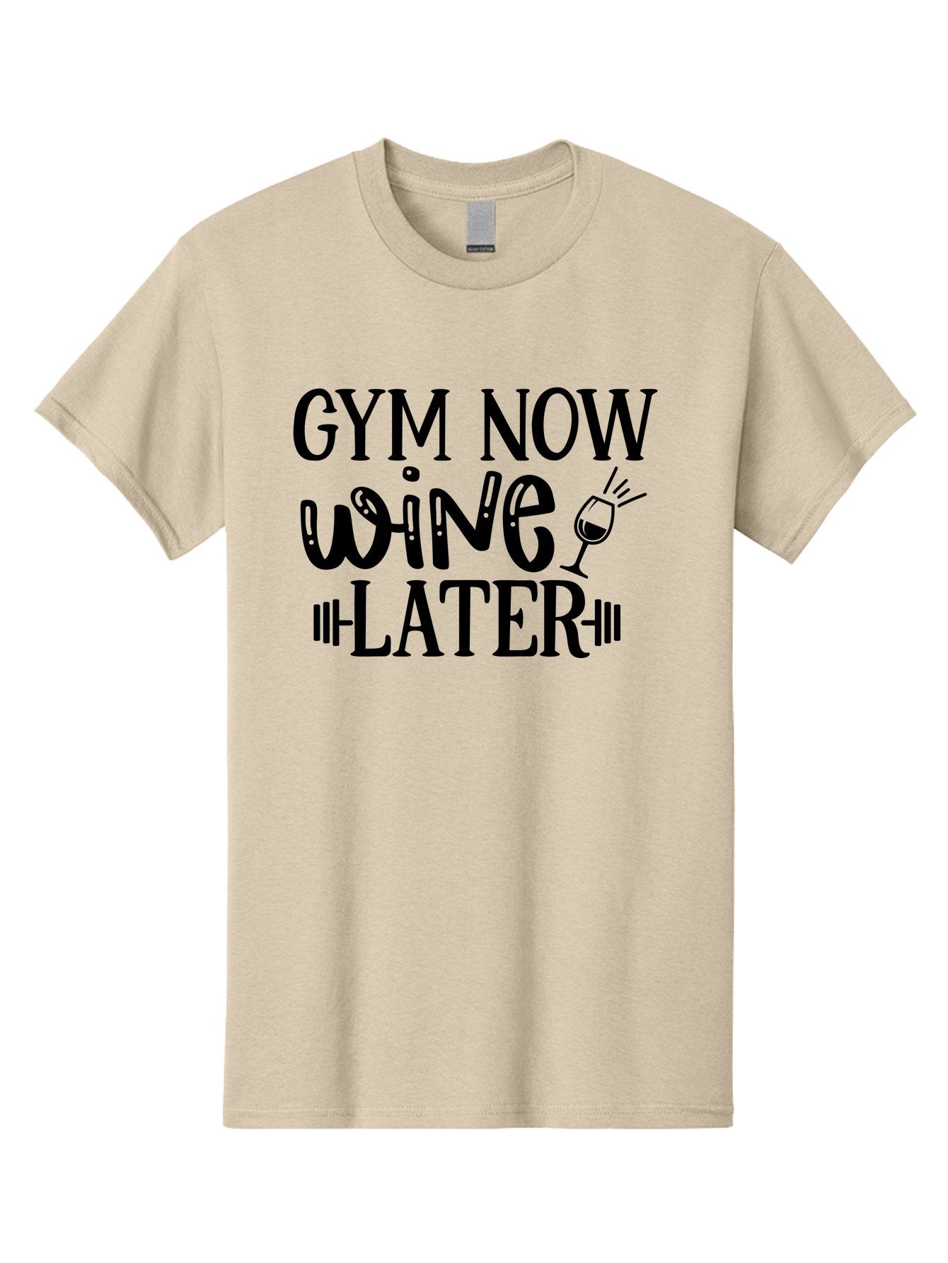 Gym-Now-Wine-Later Men'S Graphic Tee, 100% Cotton, Comfortable Casual Summer Wear, Machine Washable, Gym Motivation, Fitness Quote, Workout Inspiration, Wine Humor, Gym Now Wine Later, Fitness And Wine, Motivational Quote, Funny Gym Quote, Aad410