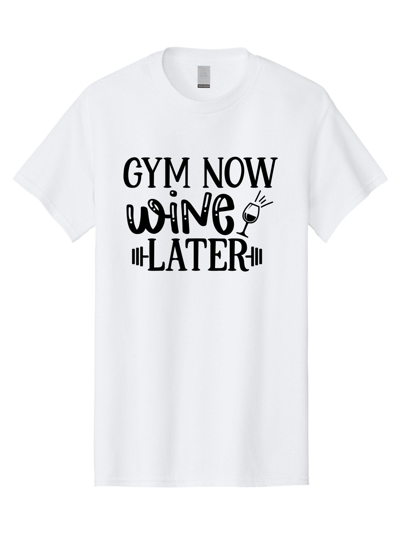 Gym-Now-Wine-Later Men'S Graphic Tee, 100% Cotton, Comfortable Casual Summer Wear, Machine Washable, Gym Motivation, Fitness Quote, Workout Inspiration, Wine Humor, Gym Now Wine Later, Fitness And Wine, Motivational Quote, Funny Gym Quote, Aad410 11