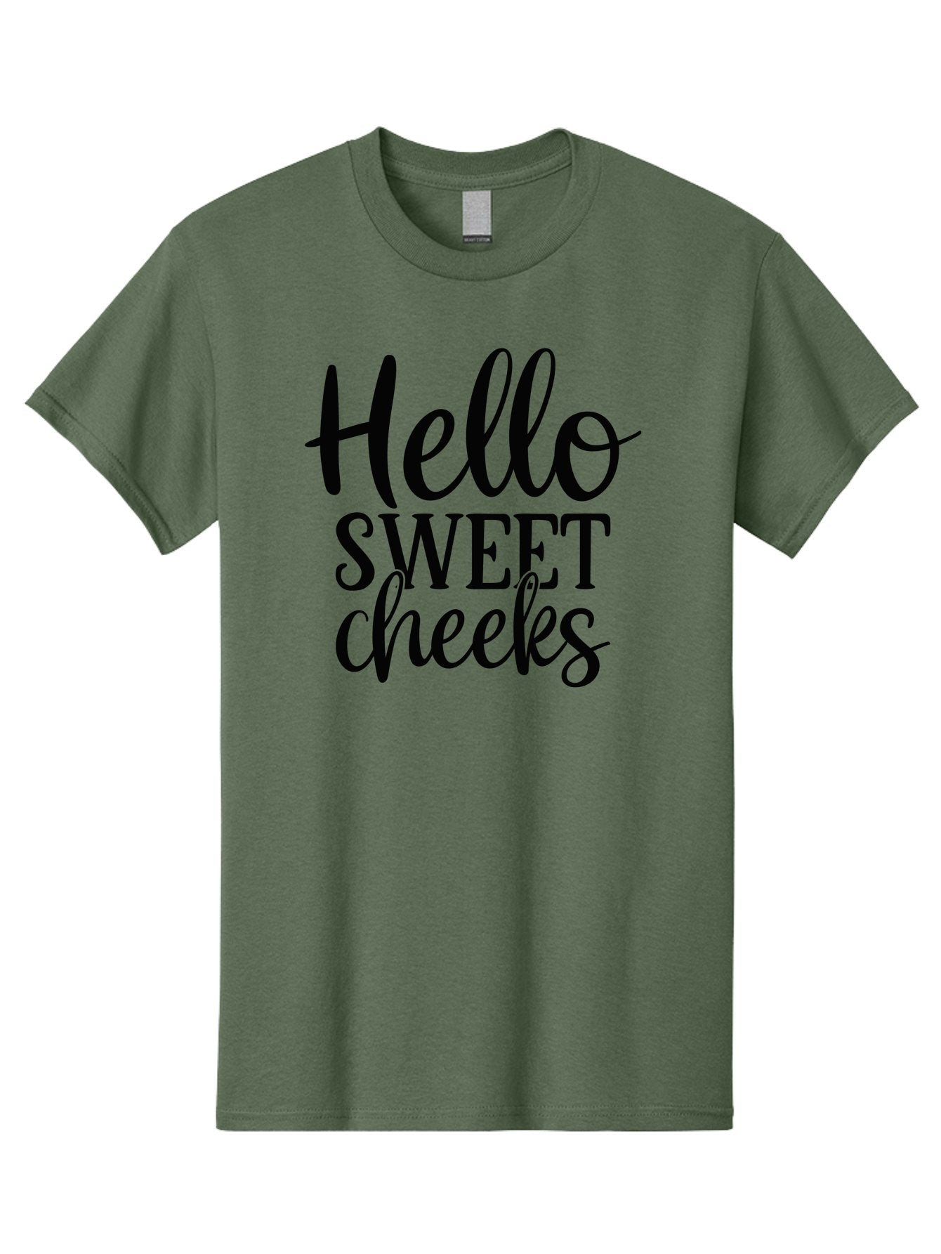 Hello-Sweet-Cheeks Men'S Graphic Tee, 100% Cotton, Comfortable Casual Summer Wear, Machine Washable, Hello Sweet Cheeks, Cute Phrase, Lovely Greeting, Sweet Message, Endearing Expression, Charming Text, Lovely Quote Aad413