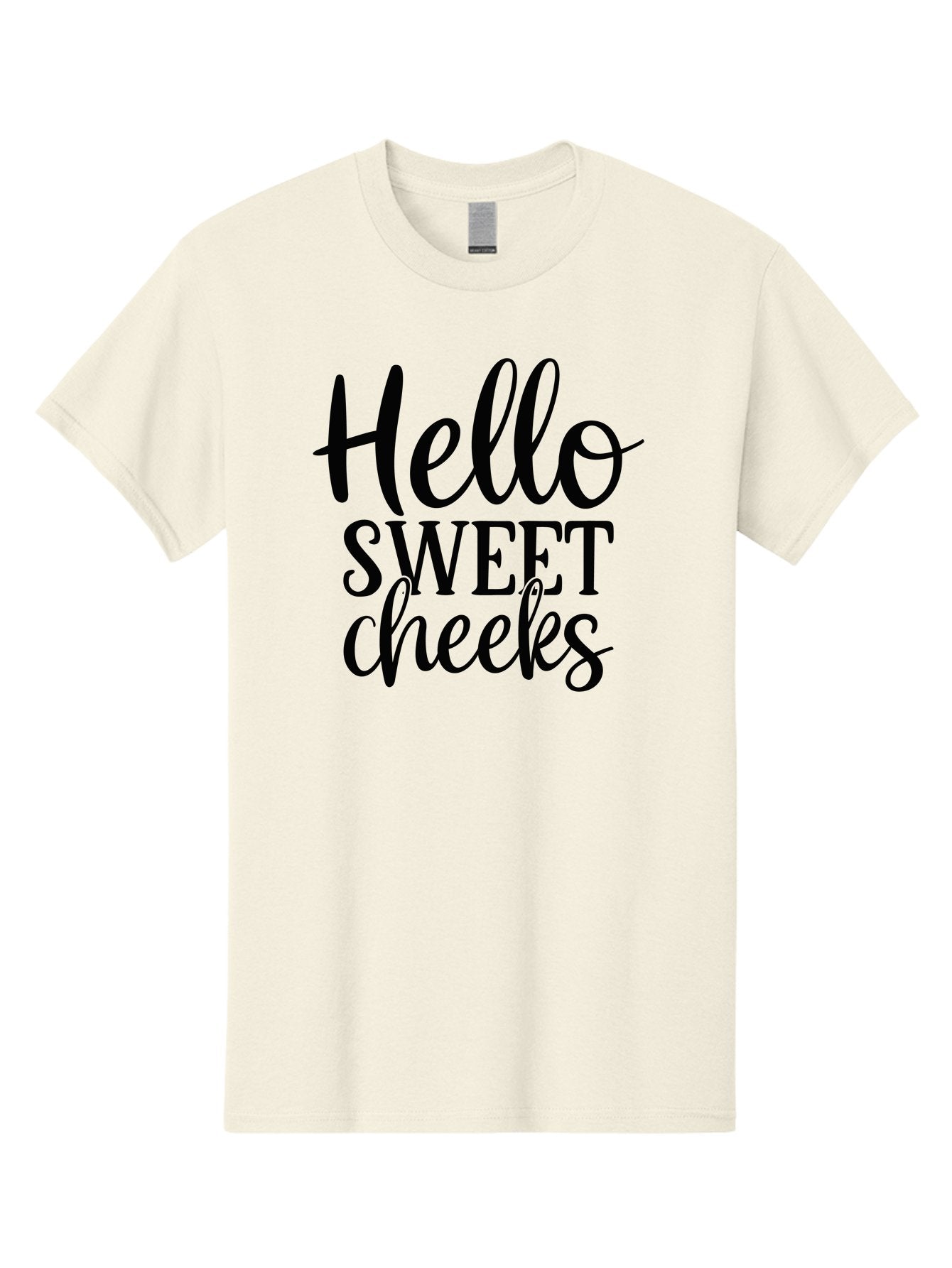 Hello-Sweet-Cheeks Men'S Graphic Tee, 100% Cotton, Comfortable Casual Summer Wear, Machine Washable, Hello Sweet Cheeks, Cute Phrase, Lovely Greeting, Sweet Message, Endearing Expression, Charming Text, Lovely Quote Aad413 15