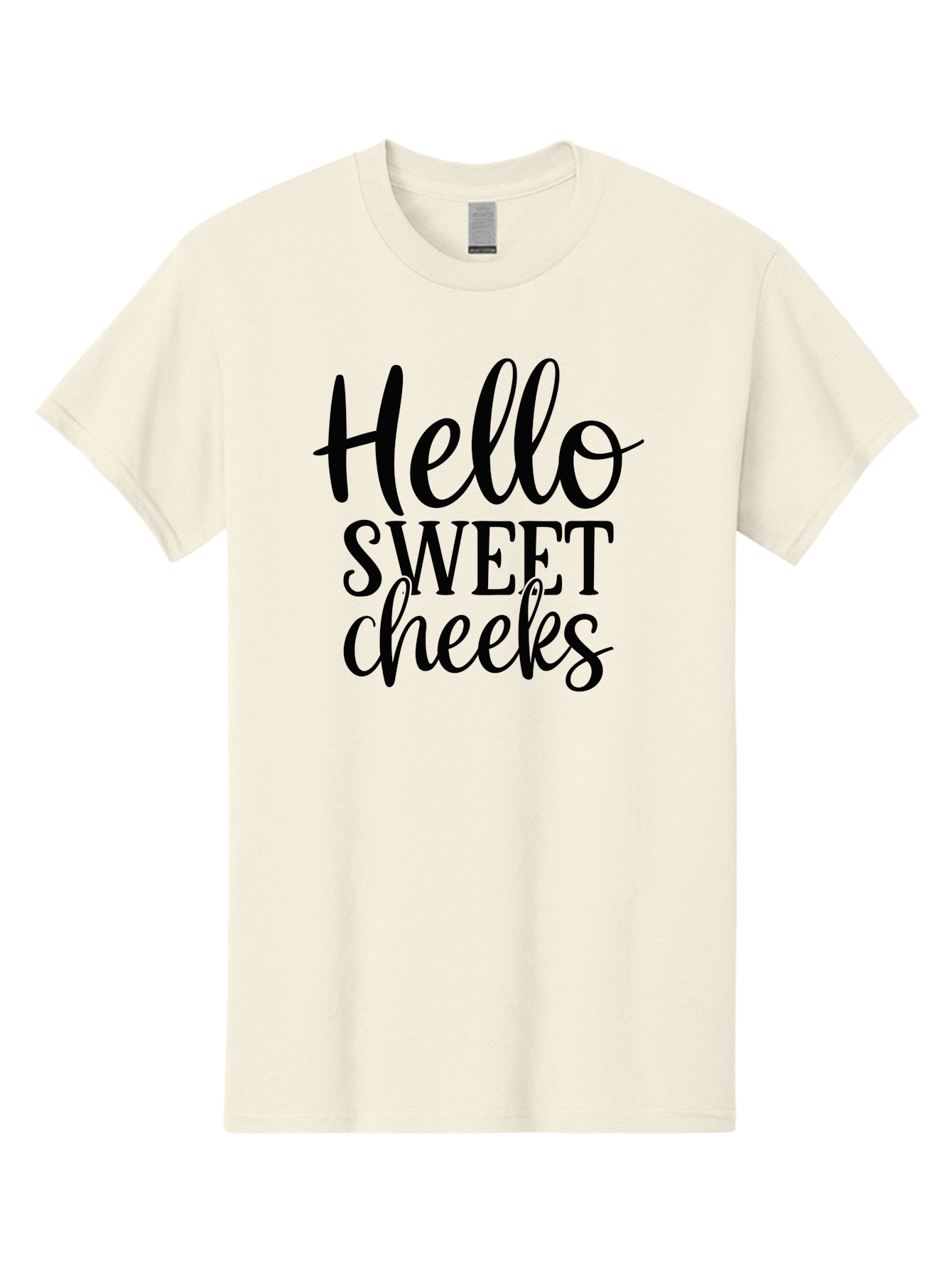 Hello-Sweet-Cheeks Men'S Graphic Tee, 100% Cotton, Comfortable Casual Summer Wear, Machine Washable, Hello Sweet Cheeks, Cute Phrase, Lovely Greeting, Sweet Message, Endearing Expression, Charming Text, Lovely Quote Aad413
