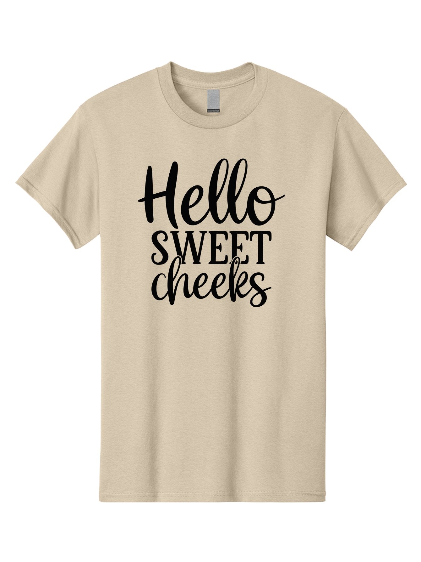 Hello-Sweet-Cheeks Men'S Graphic Tee, 100% Cotton, Comfortable Casual Summer Wear, Machine Washable, Hello Sweet Cheeks, Cute Phrase, Lovely Greeting, Sweet Message, Endearing Expression, Charming Text, Lovely Quote Aad413 12