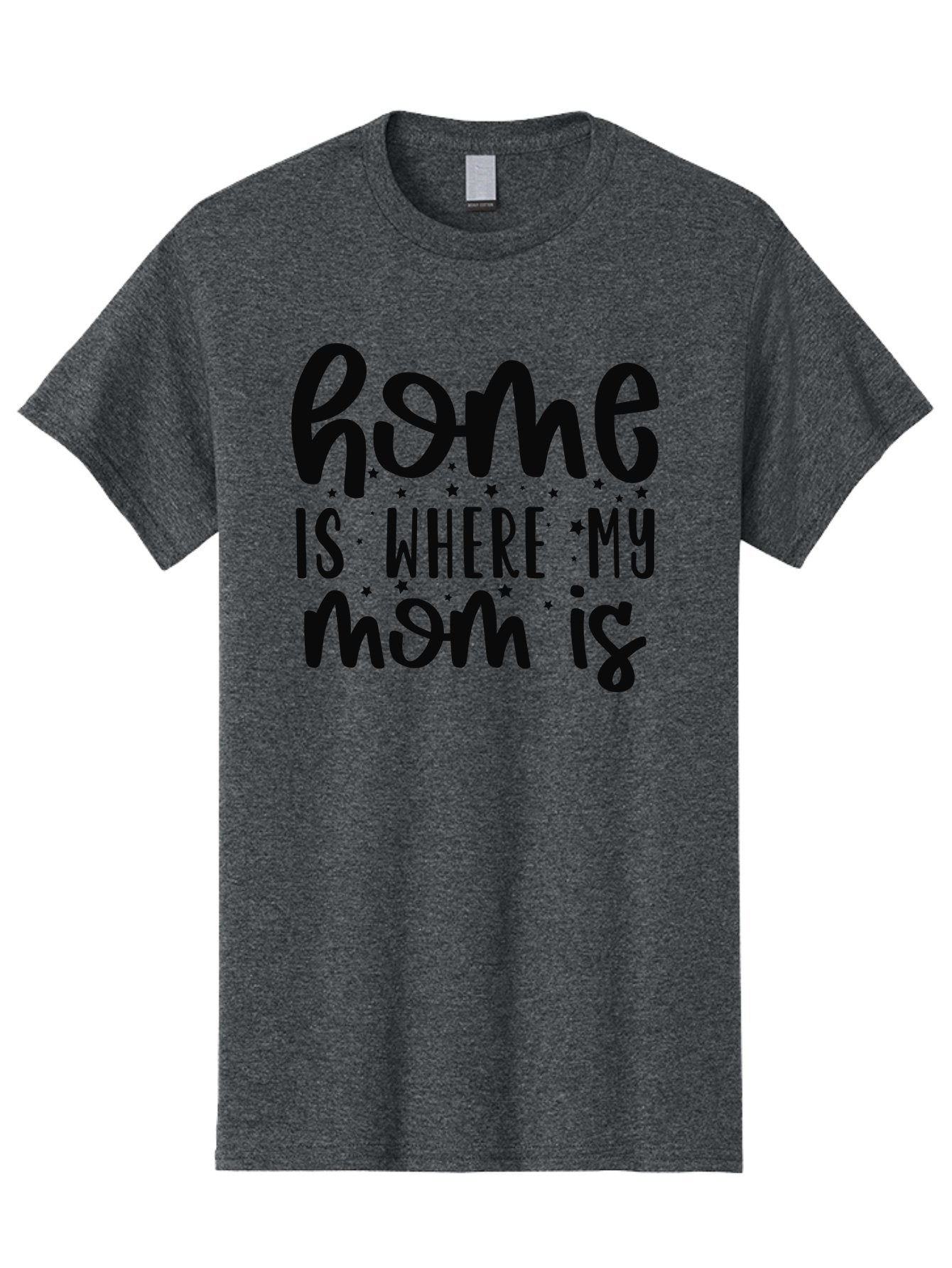 Home-Is-Where-My-Mom-Is Men'S Graphic Tee, 100% Cotton, Comfortable Casual Summer Wear, Machine Washable, Heartfelt Quote, Mother'S Love, Home Sweet Home, Family Bonding, Mother Child Relationship, Love Of Mother, Sentimental Phrase Aad414