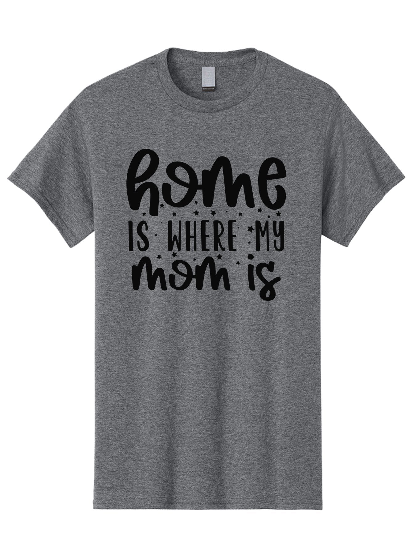 Home-Is-Where-My-Mom-Is Men'S Graphic Tee, 100% Cotton, Comfortable Casual Summer Wear, Machine Washable, Heartfelt Quote, Mother'S Love, Home Sweet Home, Family Bonding, Mother Child Relationship, Love Of Mother, Sentimental Phrase Aad414 12