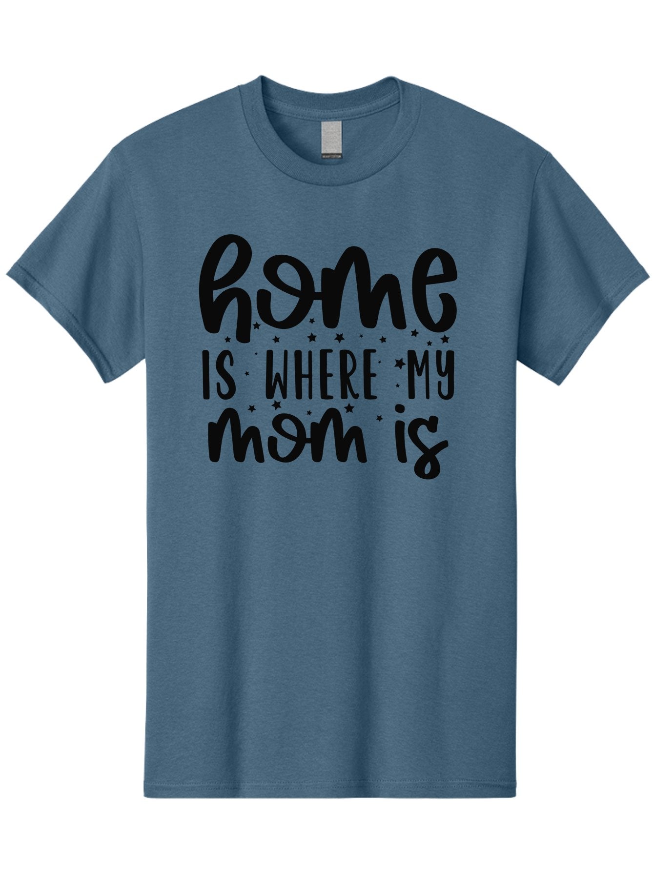 Home-Is-Where-My-Mom-Is Men'S Graphic Tee, 100% Cotton, Comfortable Casual Summer Wear, Machine Washable, Heartfelt Quote, Mother'S Love, Home Sweet Home, Family Bonding, Mother Child Relationship, Love Of Mother, Sentimental Phrase Aad414 15