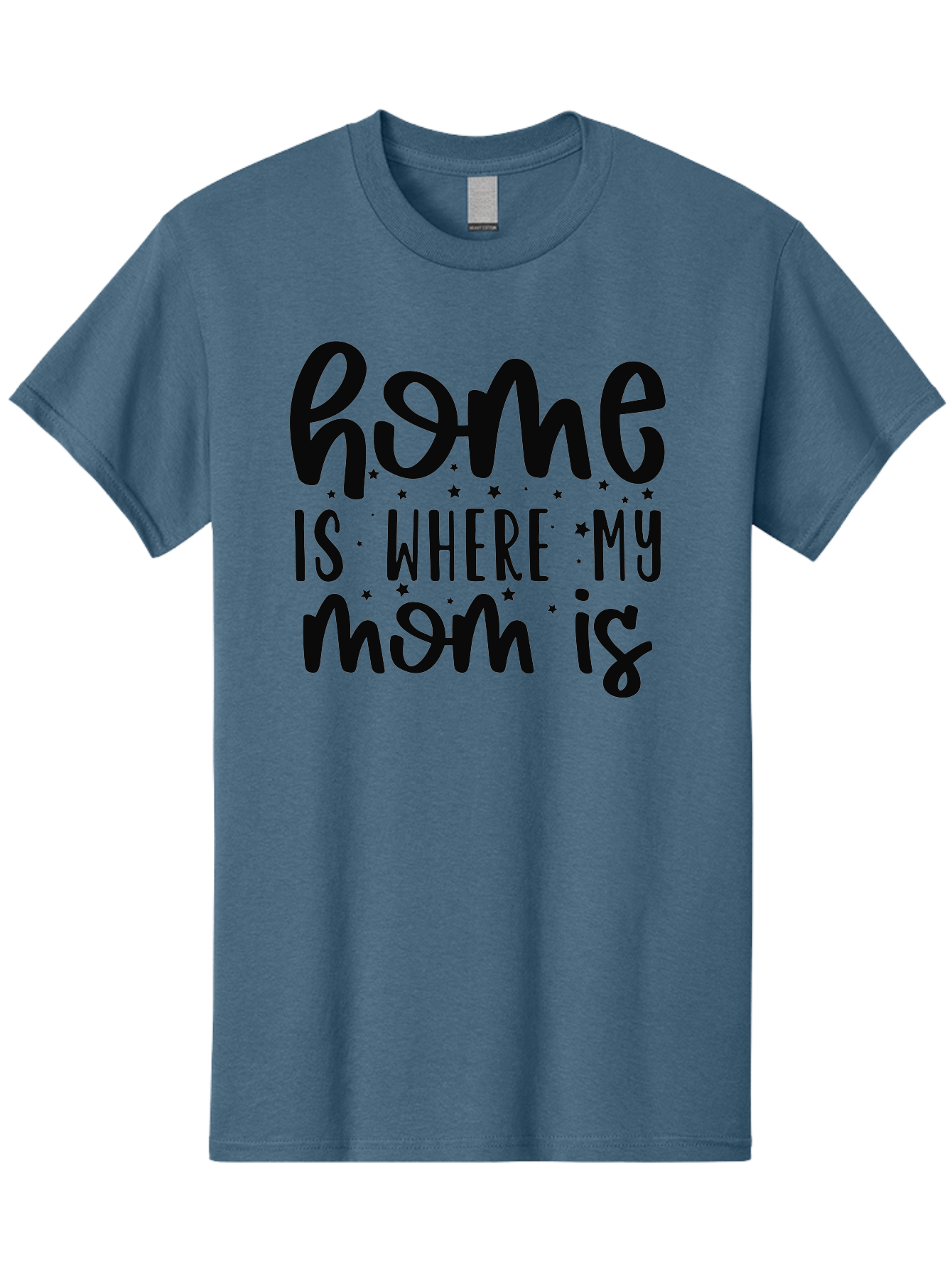 Home-Is-Where-My-Mom-Is Men'S Graphic Tee, 100% Cotton, Comfortable Casual Summer Wear, Machine Washable, Heartfelt Quote, Mother'S Love, Home Sweet Home, Family Bonding, Mother Child Relationship, Love Of Mother, Sentimental Phrase Aad414