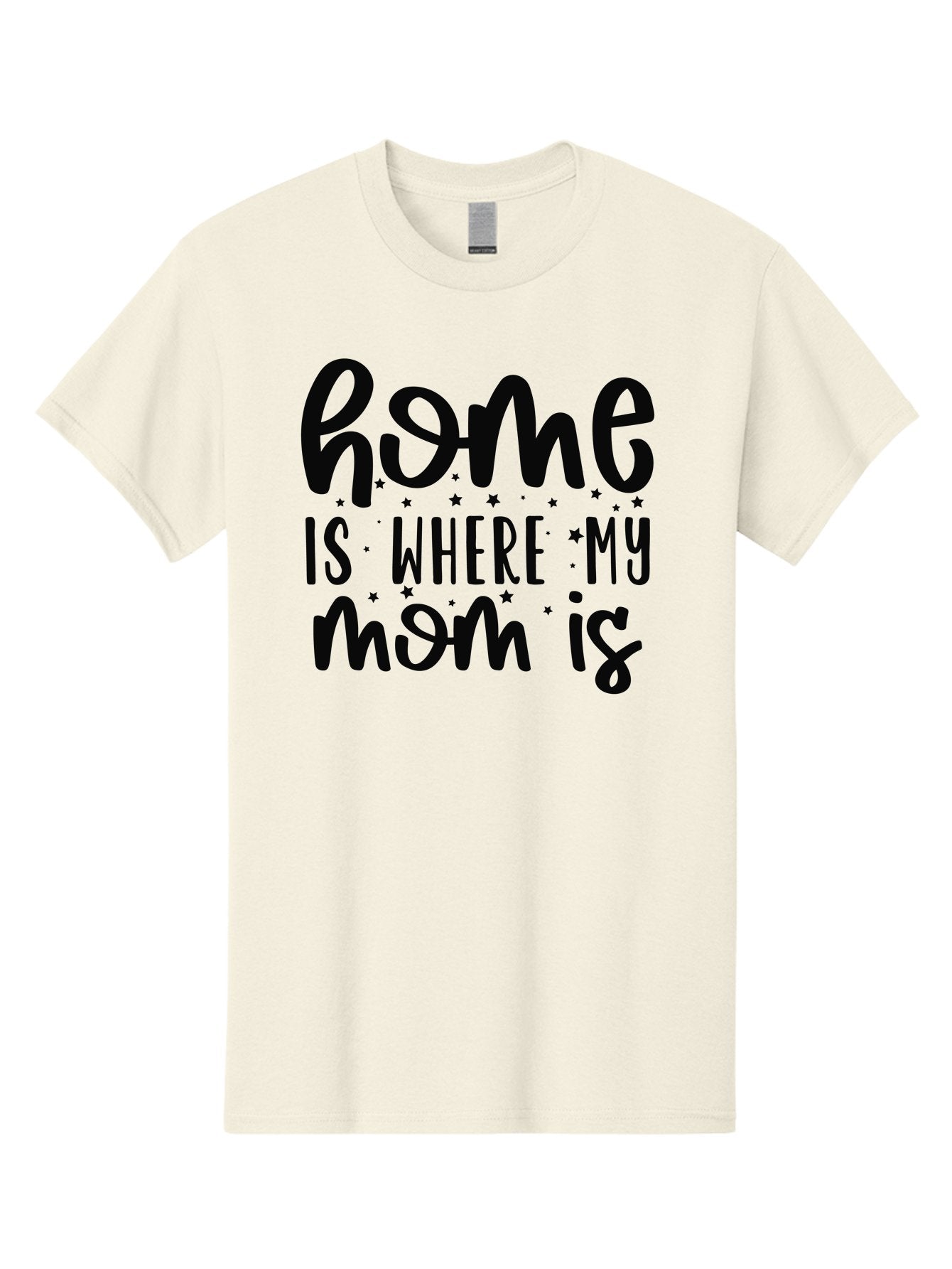 Home-Is-Where-My-Mom-Is Men'S Graphic Tee, 100% Cotton, Comfortable Casual Summer Wear, Machine Washable, Heartfelt Quote, Mother'S Love, Home Sweet Home, Family Bonding, Mother Child Relationship, Love Of Mother, Sentimental Phrase Aad414 3