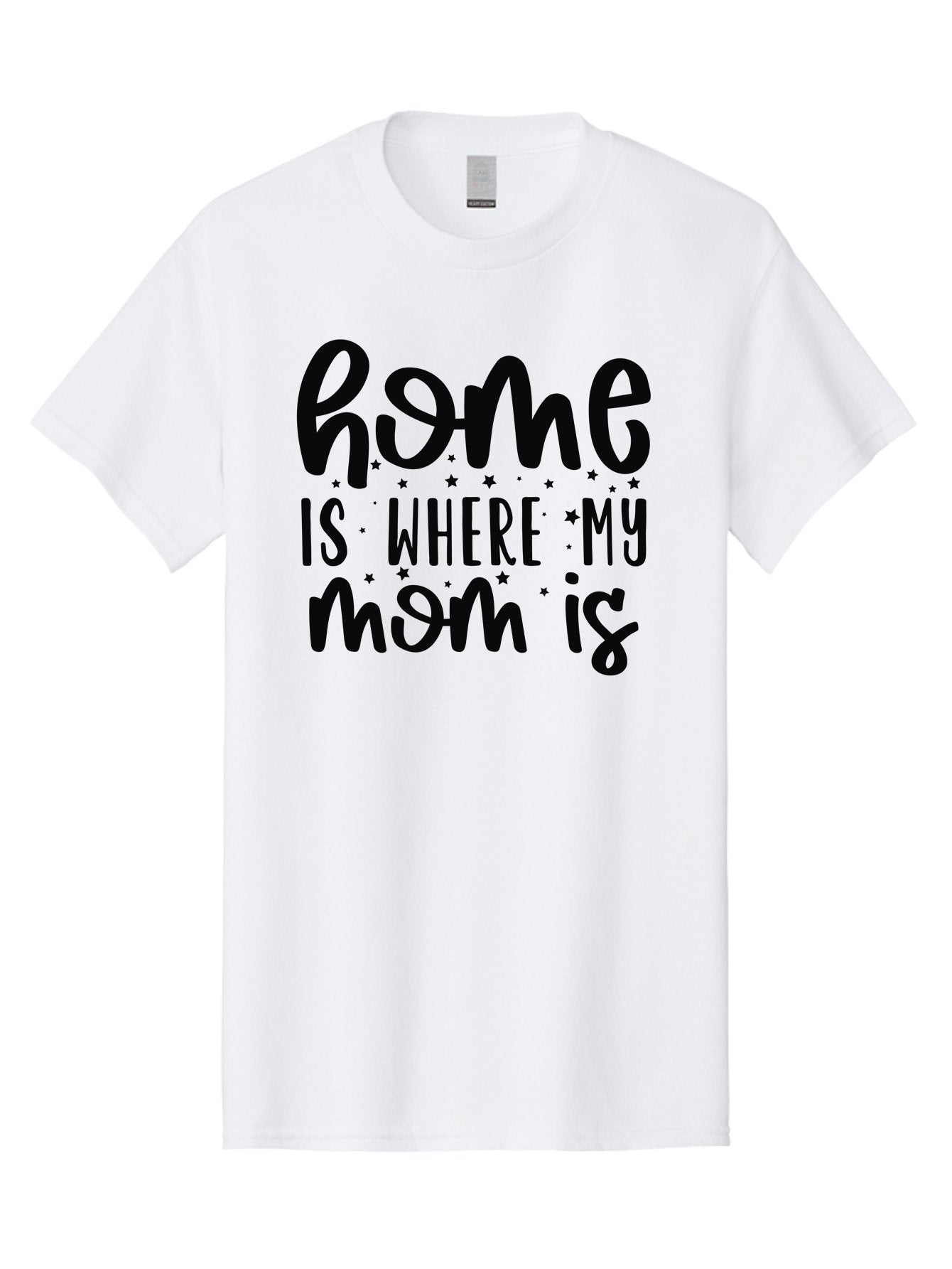 Home-Is-Where-My-Mom-Is Men'S Graphic Tee, 100% Cotton, Comfortable Casual Summer Wear, Machine Washable, Heartfelt Quote, Mother'S Love, Home Sweet Home, Family Bonding, Mother Child Relationship, Love Of Mother, Sentimental Phrase Aad414