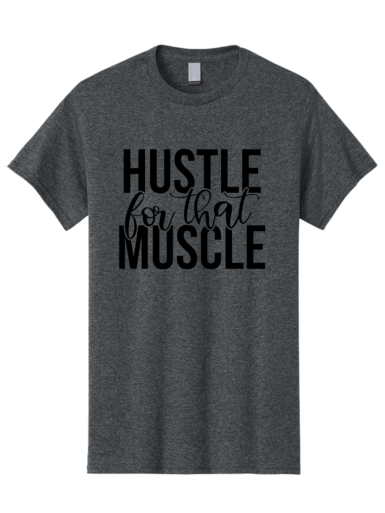 Hustle-For-That-Muscle Men'S Graphic Tee, 100% Cotton, Comfortable Casual Summer Wear, Machine Washable, Motivational Quote, Fitness Inspiration, Workout Motivation, Gym Motivation, Fitness Quotes, Bodybuilding, Weightlifting, Aad415
