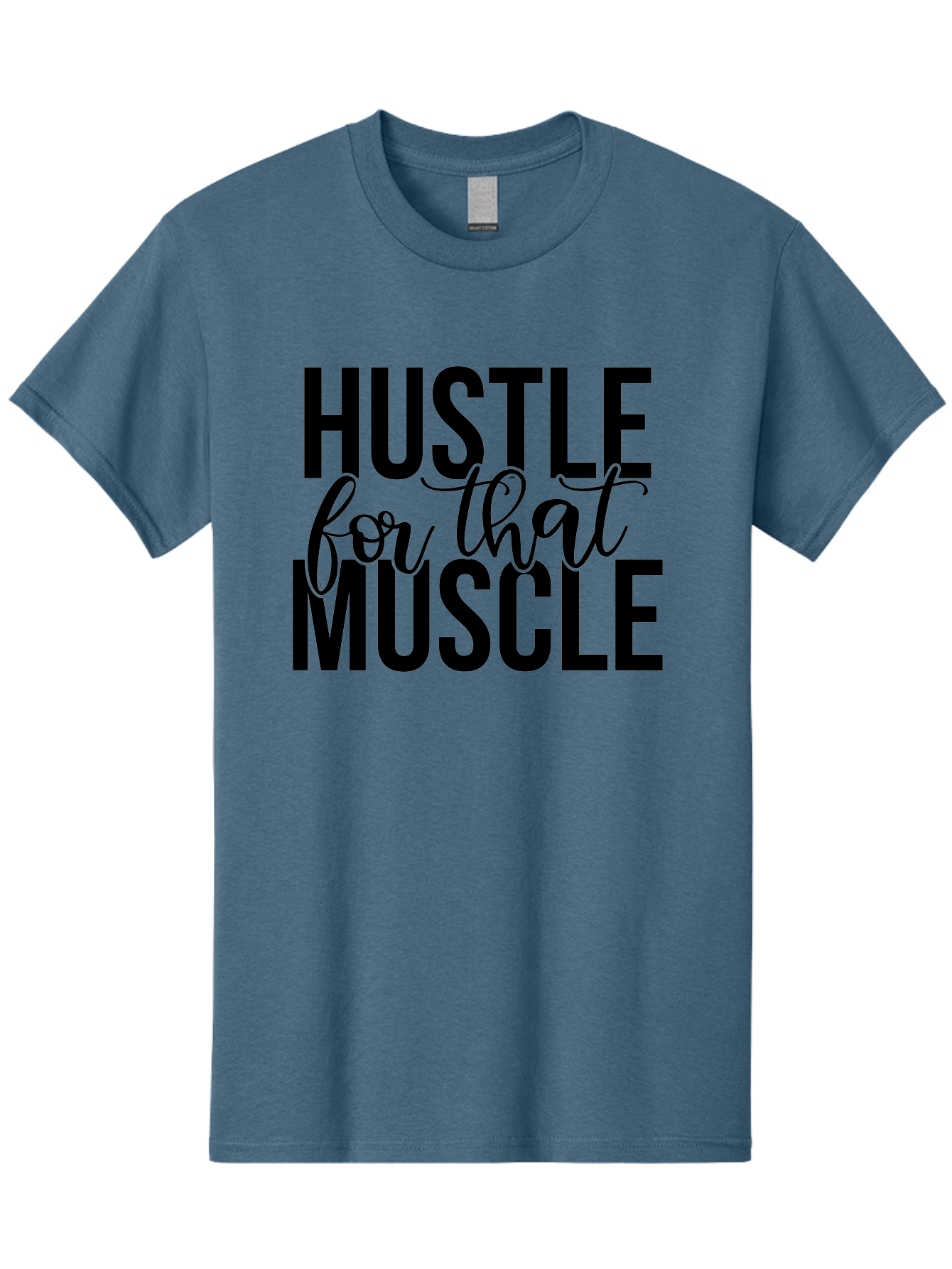 Hustle-For-That-Muscle Men'S Graphic Tee, 100% Cotton, Comfortable Casual Summer Wear, Machine Washable, Motivational Quote, Fitness Inspiration, Workout Motivation, Gym Motivation, Fitness Quotes, Bodybuilding, Weightlifting, Aad415 15