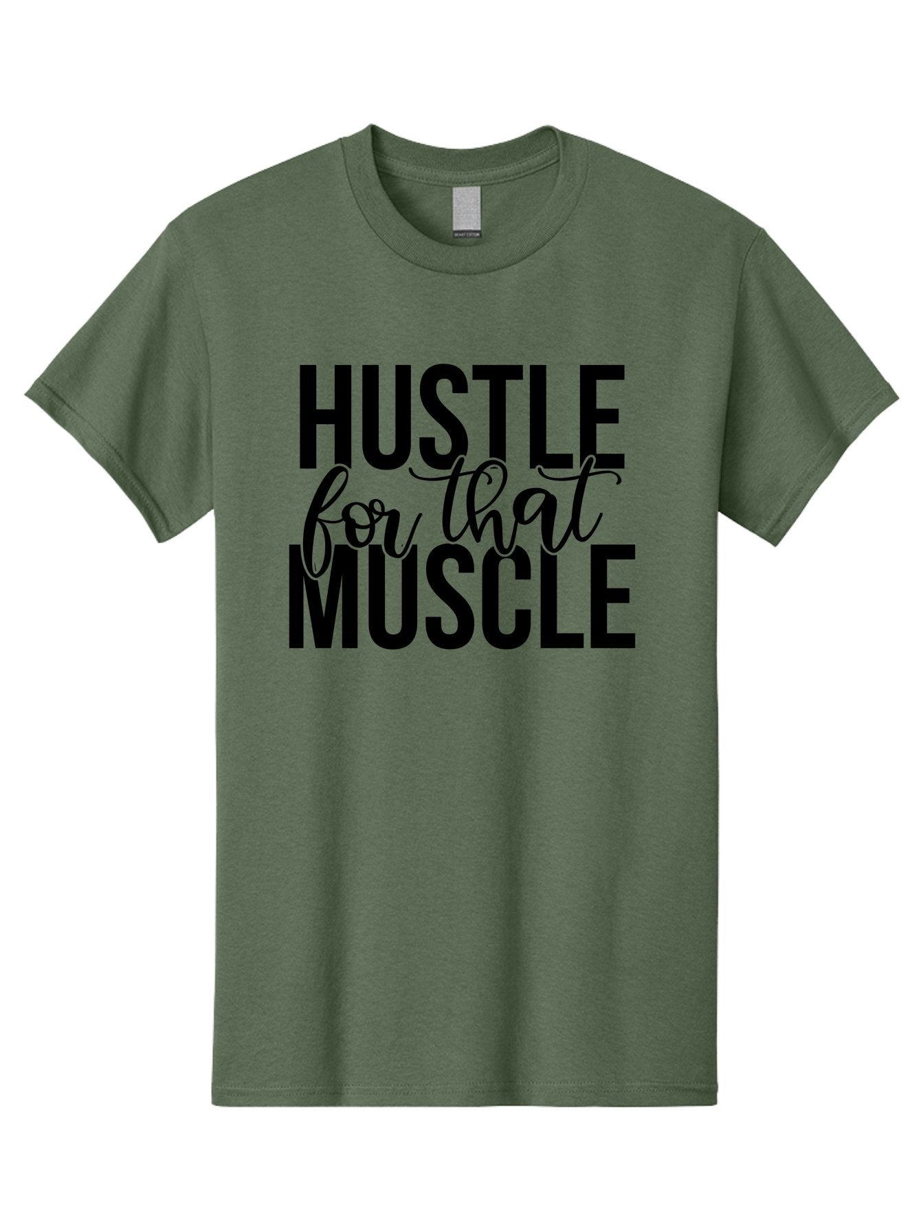 Hustle-For-That-Muscle Men'S Graphic Tee, 100% Cotton, Comfortable Casual Summer Wear, Machine Washable, Motivational Quote, Fitness Inspiration, Workout Motivation, Gym Motivation, Fitness Quotes, Bodybuilding, Weightlifting, Aad415