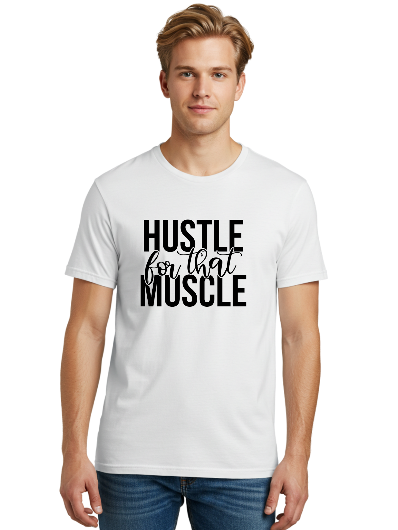Hustle-For-That-Muscle Men'S Graphic Tee, 100% Cotton, Comfortable Casual Summer Wear, Machine Washable, Motivational Quote, Fitness Inspiration, Workout Motivation, Gym Motivation, Fitness Quotes, Bodybuilding, Weightlifting, Aad415 26