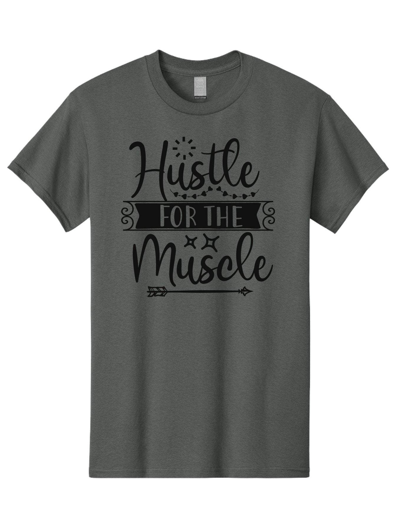 Hustle-For-The-Muscle Men'S Graphic Tee, 100% Cotton, Comfortable Casual Summer Wear, Machine Washable, Motivational Quote, Fitness Inspiration, Gym Motivation, Workout Encouragement, Hustle Culture, Muscle Gain, Fitness Quotes Aad416 9