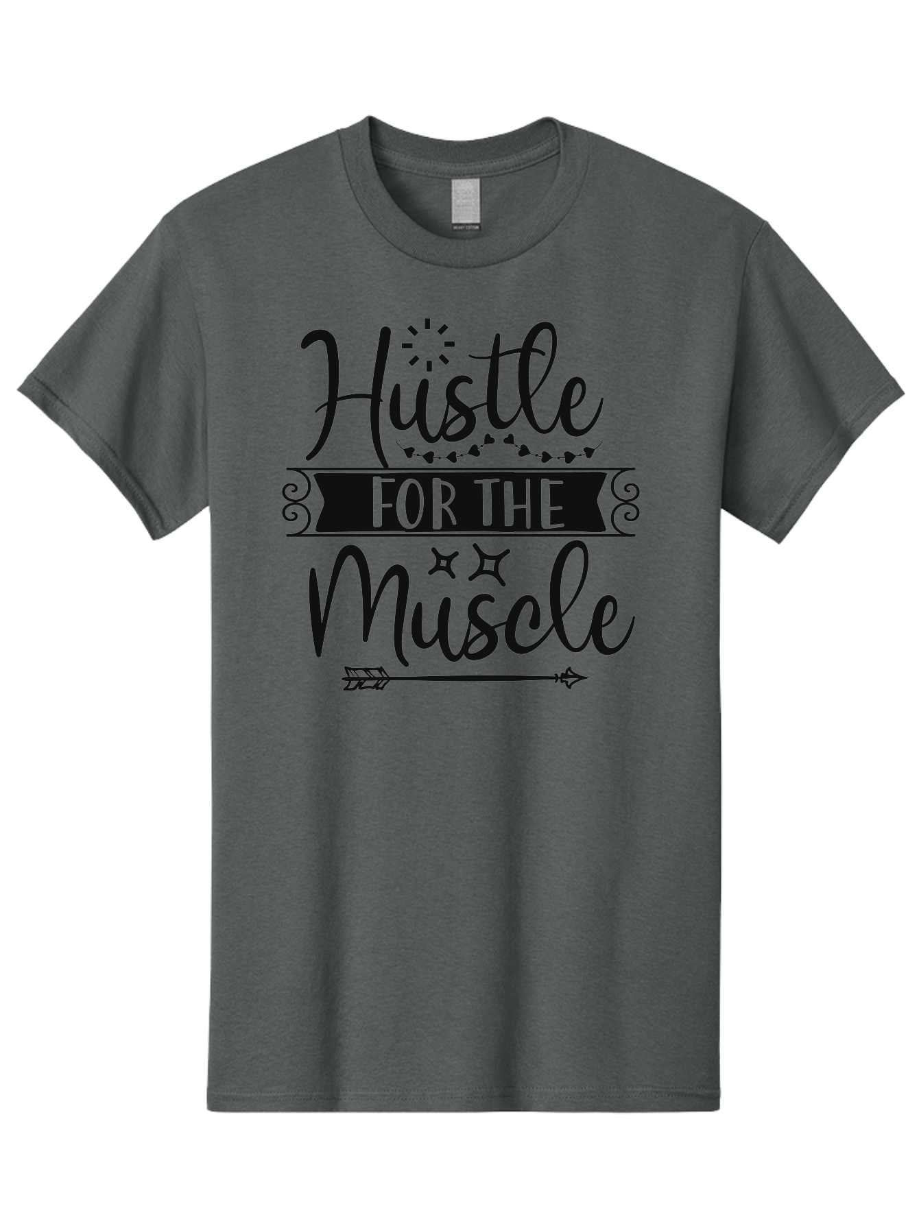 Hustle-For-The-Muscle Men'S Graphic Tee, 100% Cotton, Comfortable Casual Summer Wear, Machine Washable, Motivational Quote, Fitness Inspiration, Gym Motivation, Workout Encouragement, Hustle Culture, Muscle Gain, Fitness Quotes Aad416 9
