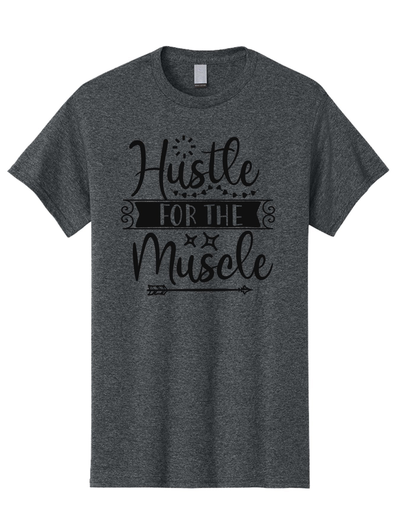 Hustle-For-The-Muscle Men'S Graphic Tee, 100% Cotton, Comfortable Casual Summer Wear, Machine Washable, Motivational Quote, Fitness Inspiration, Gym Motivation, Workout Encouragement, Hustle Culture, Muscle Gain, Fitness Quotes Aad416 13