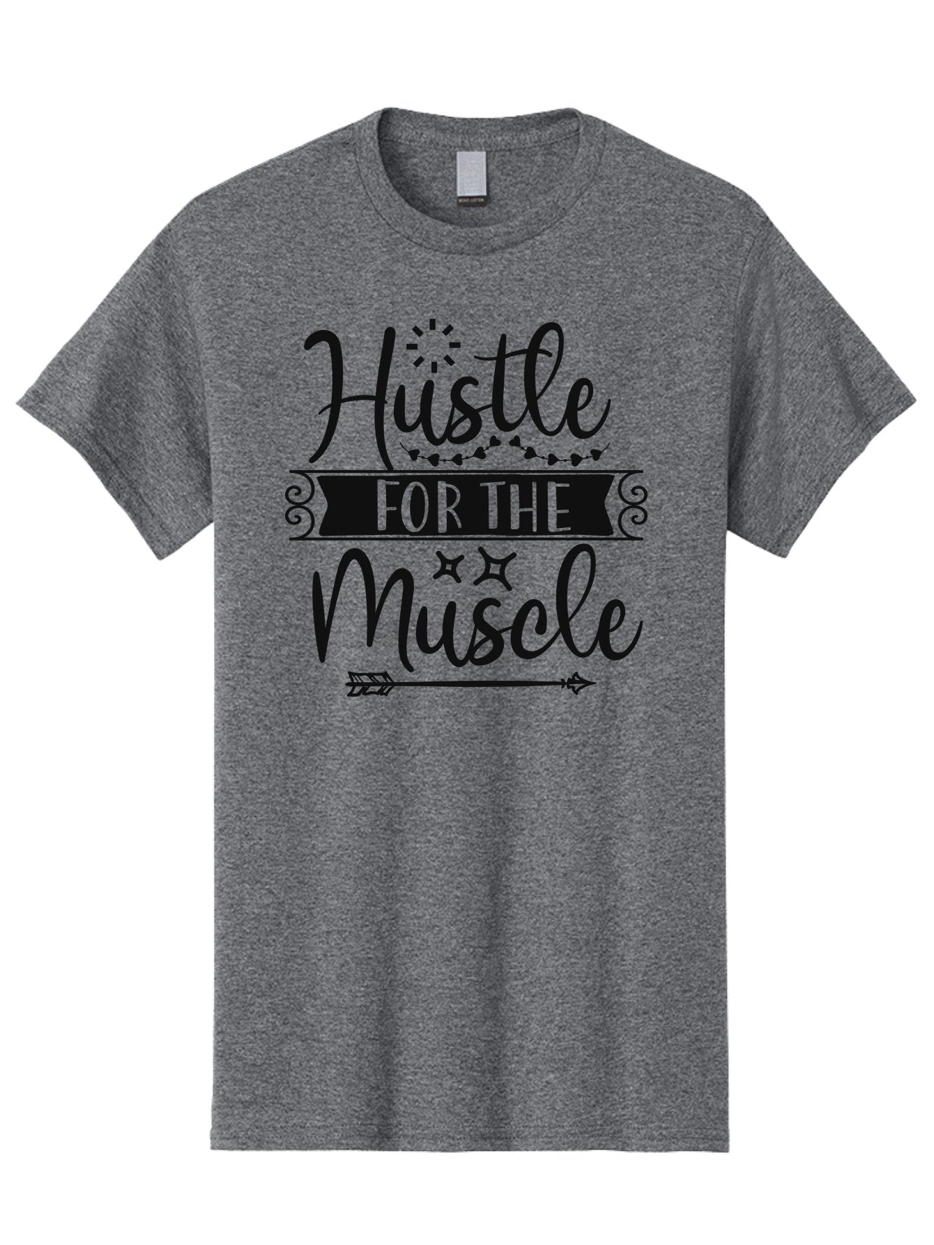 Hustle-For-The-Muscle Men'S Graphic Tee, 100% Cotton, Comfortable Casual Summer Wear, Machine Washable, Motivational Quote, Fitness Inspiration, Gym Motivation, Workout Encouragement, Hustle Culture, Muscle Gain, Fitness Quotes Aad416 15