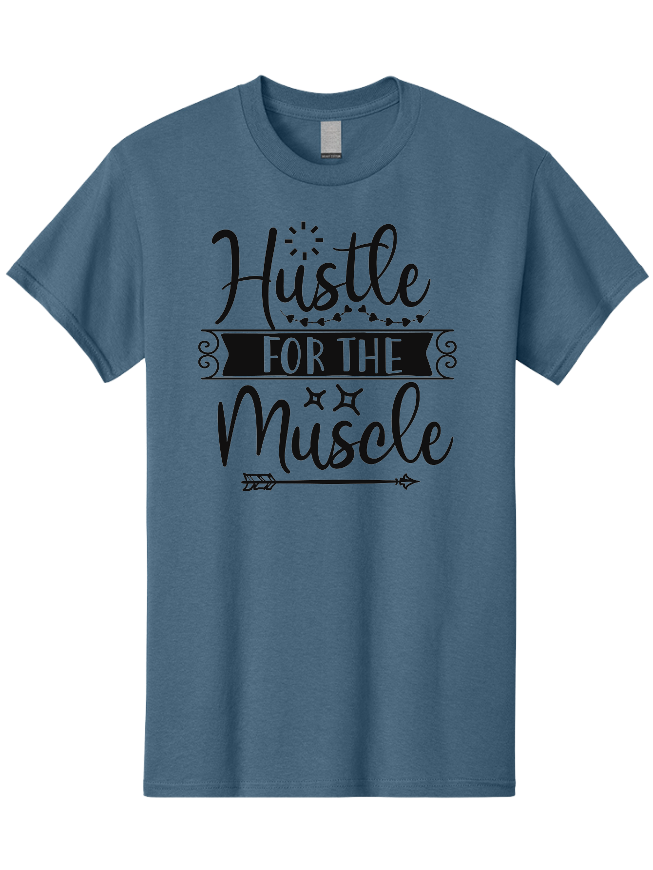Hustle-For-The-Muscle Men'S Graphic Tee, 100% Cotton, Comfortable Casual Summer Wear, Machine Washable, Motivational Quote, Fitness Inspiration, Gym Motivation, Workout Encouragement, Hustle Culture, Muscle Gain, Fitness Quotes Aad416 27