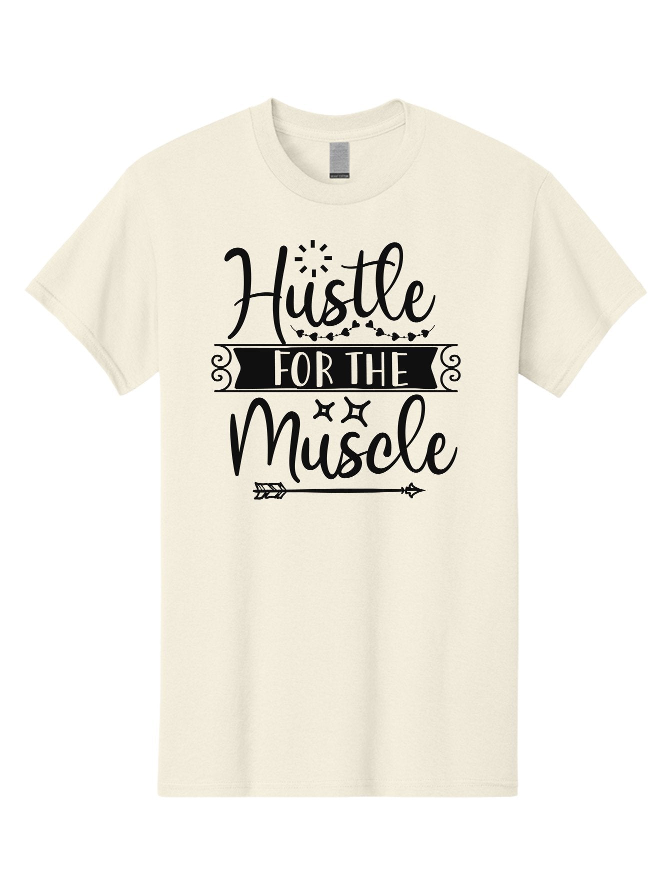 Hustle-For-The-Muscle Men'S Graphic Tee, 100% Cotton, Comfortable Casual Summer Wear, Machine Washable, Motivational Quote, Fitness Inspiration, Gym Motivation, Workout Encouragement, Hustle Culture, Muscle Gain, Fitness Quotes Aad416 8