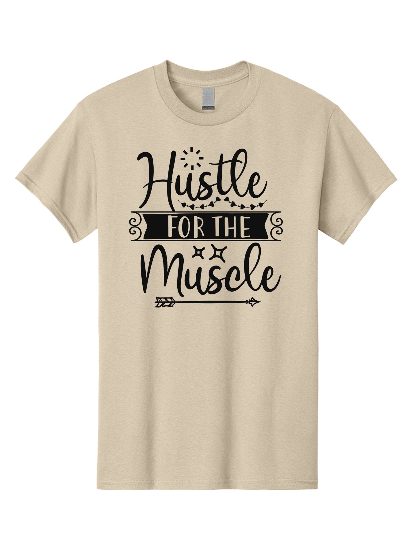 Hustle-For-The-Muscle Men'S Graphic Tee, 100% Cotton, Comfortable Casual Summer Wear, Machine Washable, Motivational Quote, Fitness Inspiration, Gym Motivation, Workout Encouragement, Hustle Culture, Muscle Gain, Fitness Quotes Aad416 6