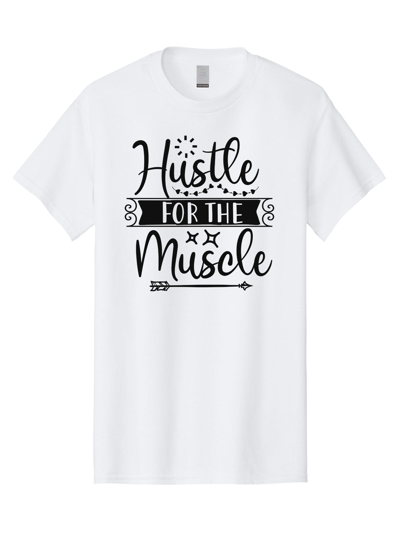 Hustle-For-The-Muscle Men'S Graphic Tee, 100% Cotton, Comfortable Casual Summer Wear, Machine Washable, Motivational Quote, Fitness Inspiration, Gym Motivation, Workout Encouragement, Hustle Culture, Muscle Gain, Fitness Quotes Aad416 19