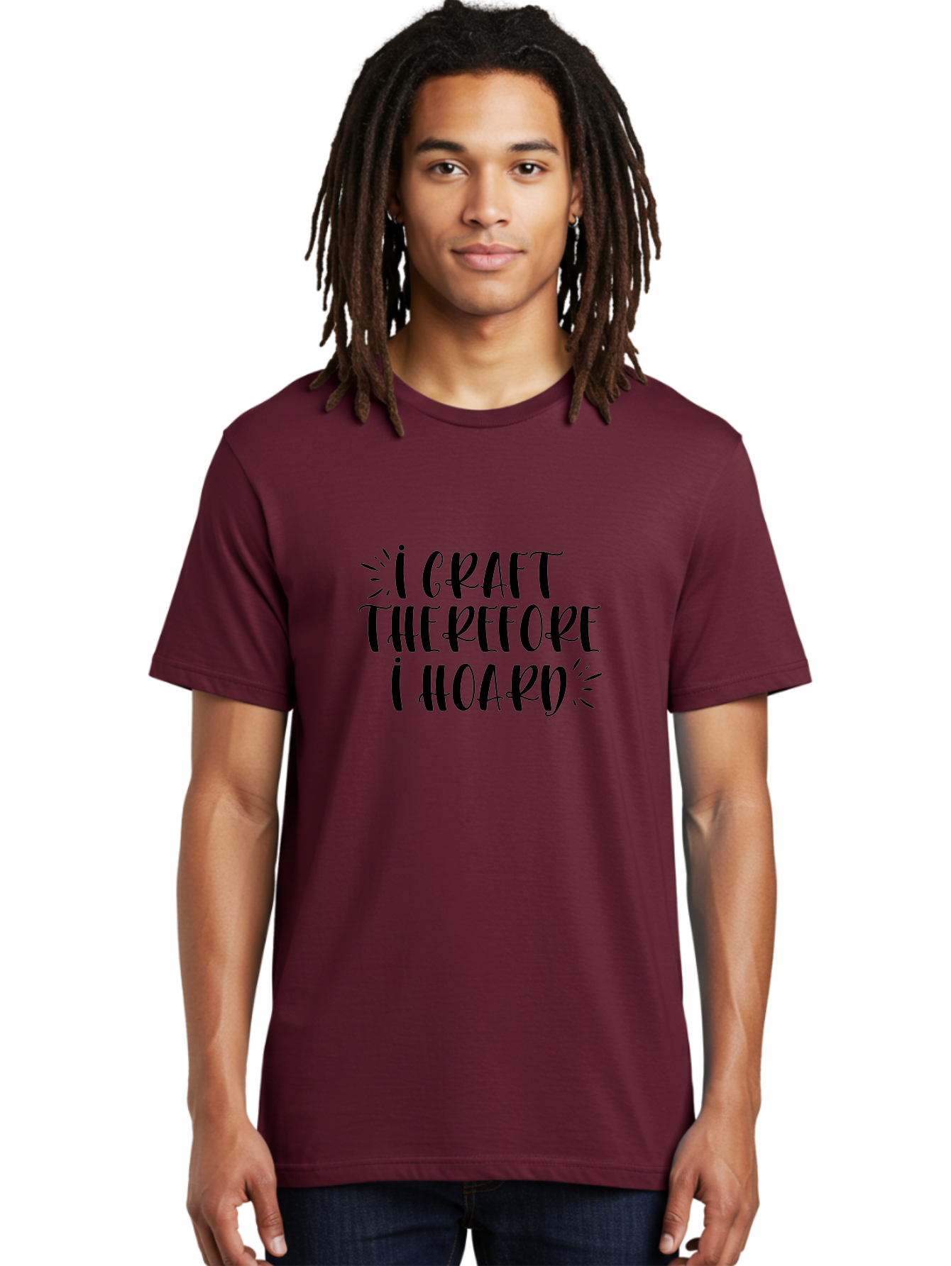 I-Craft-Therefore-I-Hoard Men'S Graphic Tee, 100% Cotton, Comfortable Casual Summer Wear, Machine Washable, Crafting Humor, Crafting Quote, Crafter'S Life, Creative Humor, Handmade Hobby, Crafting Passion, Crafty Sayings, Crafter'S Quote, Aad419 26