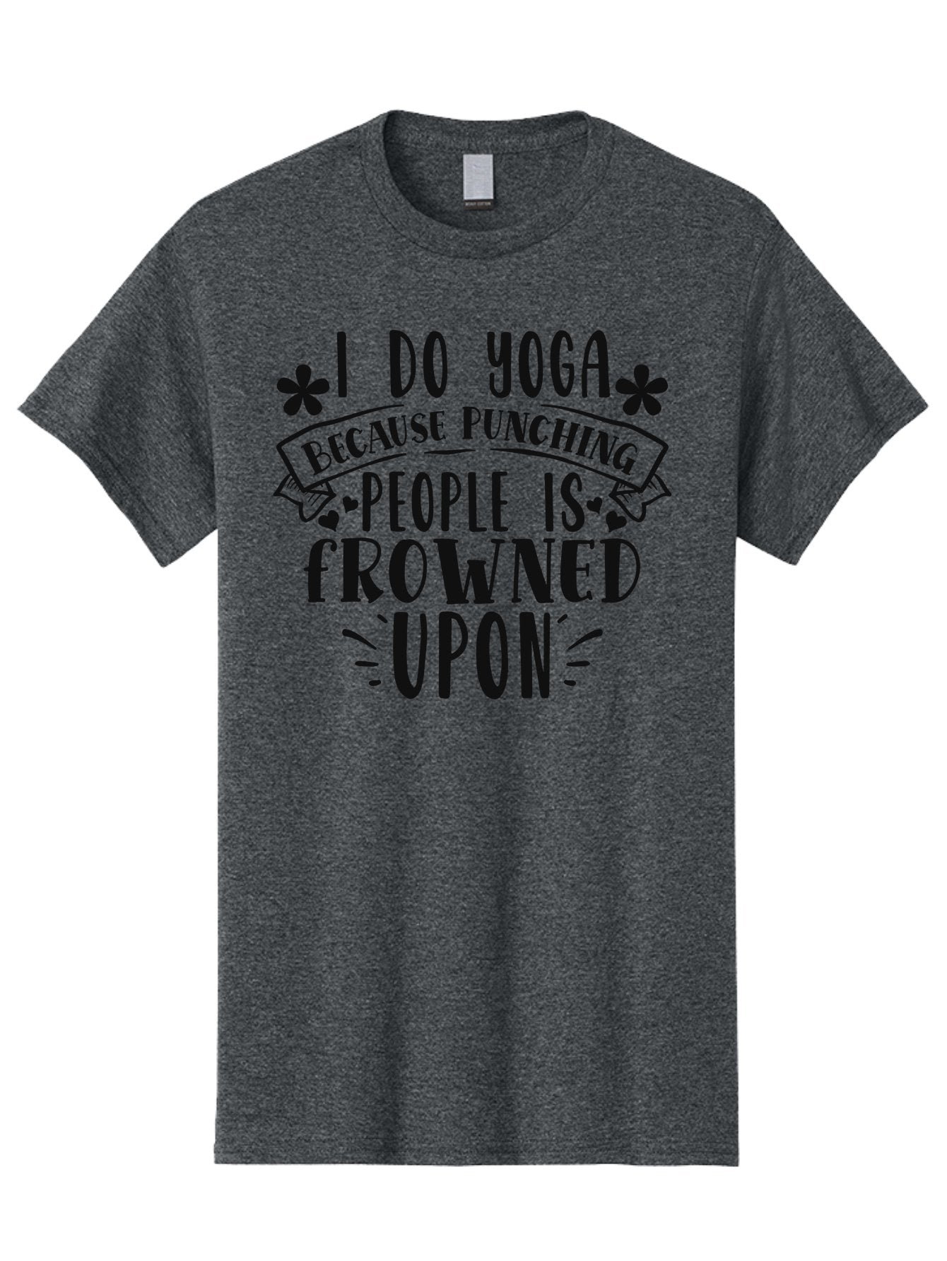 I-Do-Yoga-Because-Punching-People-Is-Frowned-Upon Men'S Graphic Tee, 100% Cotton, Comfortable Casual Summer Wear, Machine Washable, Yoga Humor, Mindfulness, Meditation, Wellness, Stress Relief, Zen, Motivational Quotes, Funny Sayings, Aad420