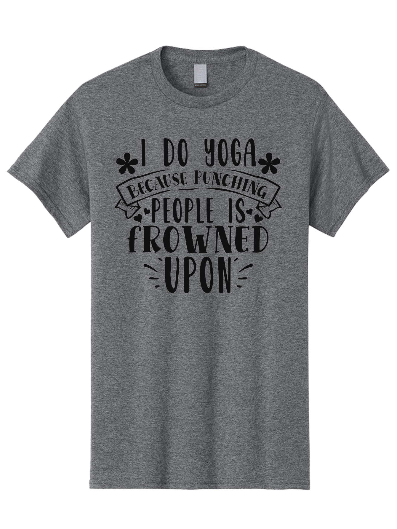 I-Do-Yoga-Because-Punching-People-Is-Frowned-Upon Men'S Graphic Tee, 100% Cotton, Comfortable Casual Summer Wear, Machine Washable, Yoga Humor, Mindfulness, Meditation, Wellness, Stress Relief, Zen, Motivational Quotes, Funny Sayings, Aad420