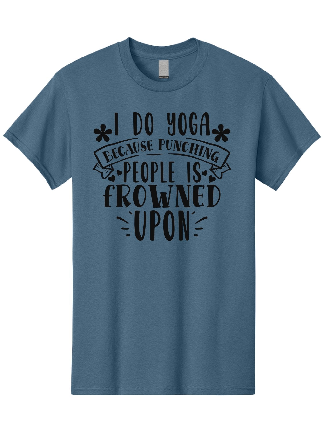I-Do-Yoga-Because-Punching-People-Is-Frowned-Upon Men'S Graphic Tee, 100% Cotton, Comfortable Casual Summer Wear, Machine Washable, Yoga Humor, Mindfulness, Meditation, Wellness, Stress Relief, Zen, Motivational Quotes, Funny Sayings, Aad420 3