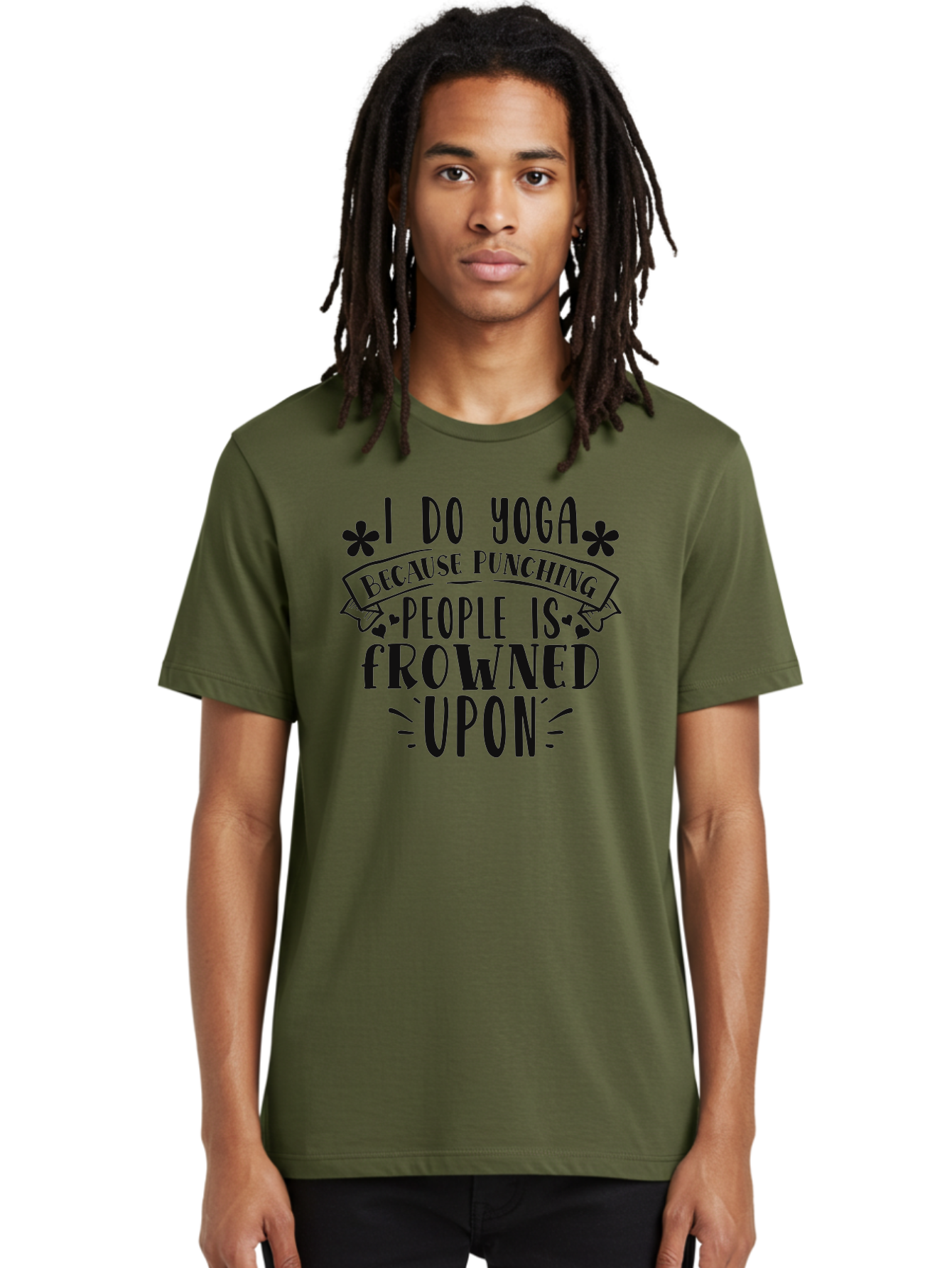 I-Do-Yoga-Because-Punching-People-Is-Frowned-Upon Men'S Graphic Tee, 100% Cotton, Comfortable Casual Summer Wear, Machine Washable, Yoga Humor, Mindfulness, Meditation, Wellness, Stress Relief, Zen, Motivational Quotes, Funny Sayings, Aad420 14