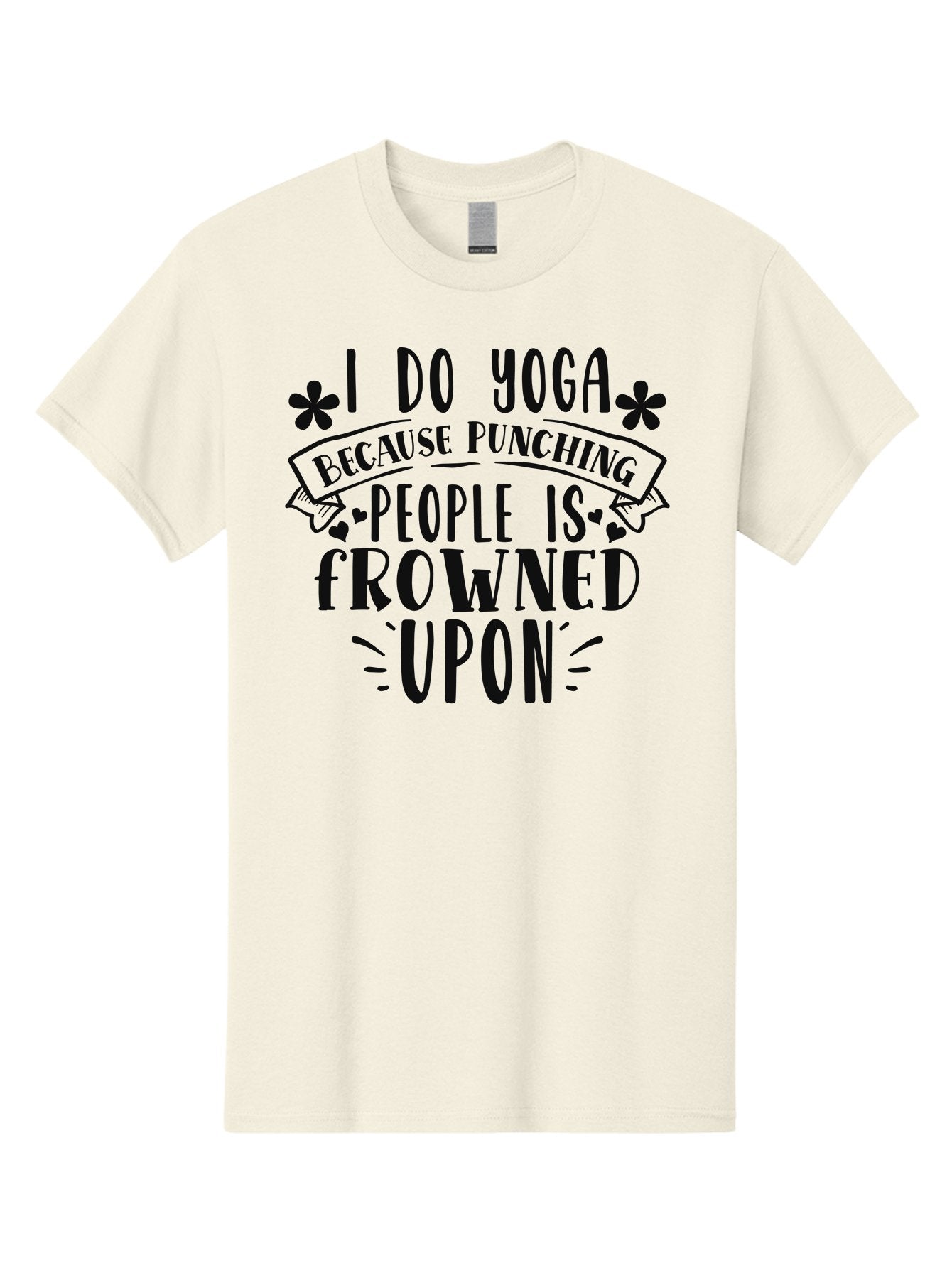 I-Do-Yoga-Because-Punching-People-Is-Frowned-Upon Men'S Graphic Tee, 100% Cotton, Comfortable Casual Summer Wear, Machine Washable, Yoga Humor, Mindfulness, Meditation, Wellness, Stress Relief, Zen, Motivational Quotes, Funny Sayings, Aad420