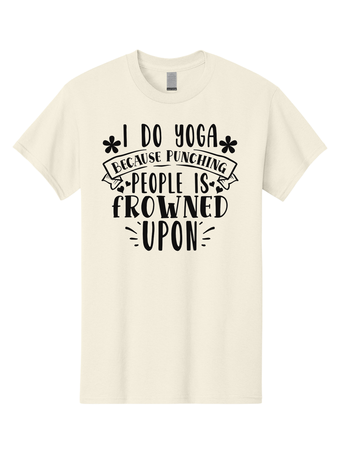 I-Do-Yoga-Because-Punching-People-Is-Frowned-Upon Men'S Graphic Tee, 100% Cotton, Comfortable Casual Summer Wear, Machine Washable, Yoga Humor, Mindfulness, Meditation, Wellness, Stress Relief, Zen, Motivational Quotes, Funny Sayings, Aad420 19