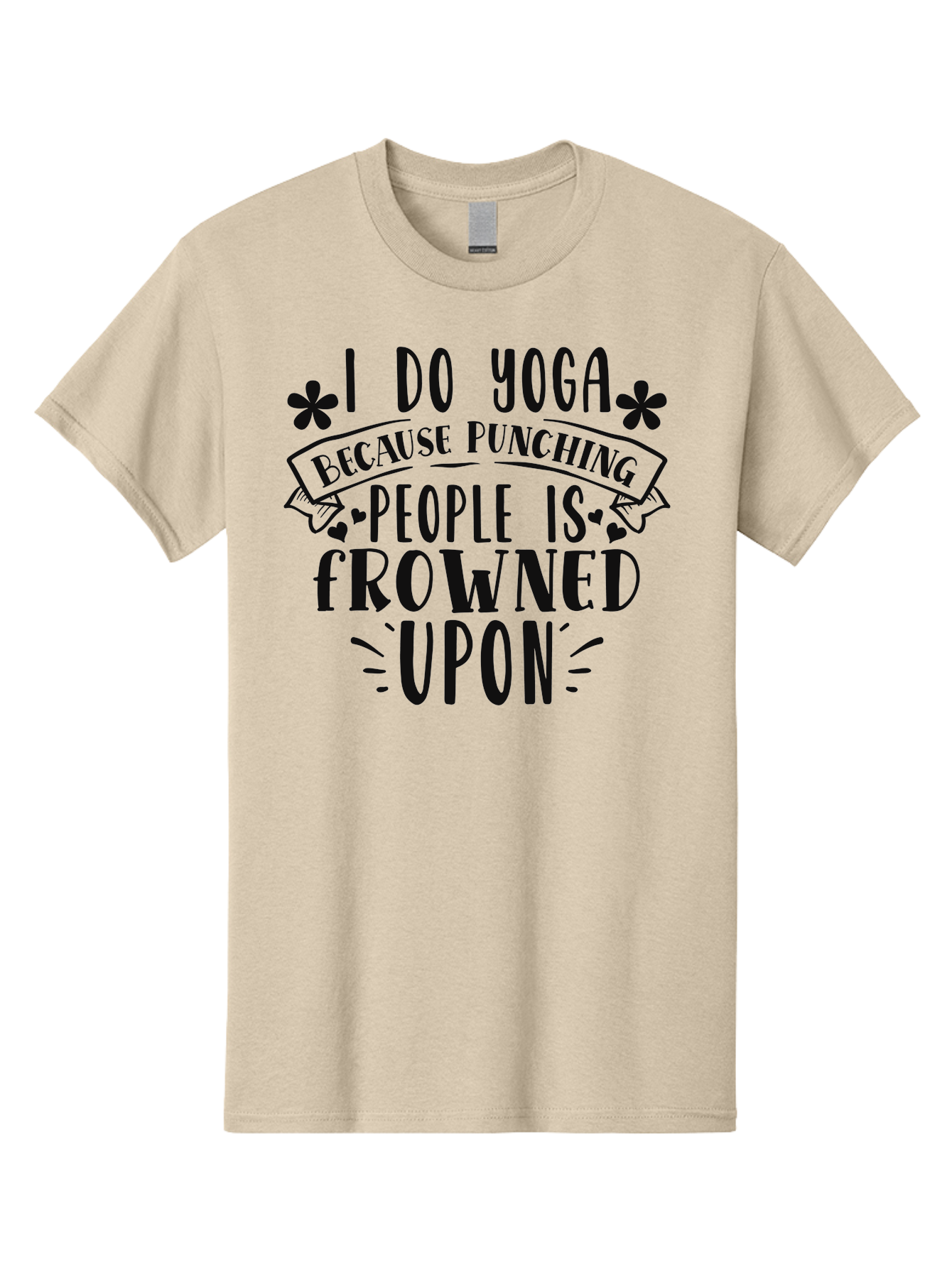 I-Do-Yoga-Because-Punching-People-Is-Frowned-Upon Men'S Graphic Tee, 100% Cotton, Comfortable Casual Summer Wear, Machine Washable, Yoga Humor, Mindfulness, Meditation, Wellness, Stress Relief, Zen, Motivational Quotes, Funny Sayings, Aad420 5