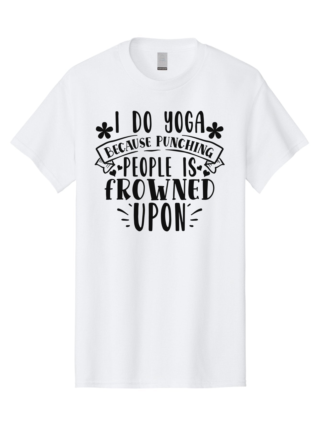 I-Do-Yoga-Because-Punching-People-Is-Frowned-Upon Men'S Graphic Tee, 100% Cotton, Comfortable Casual Summer Wear, Machine Washable, Yoga Humor, Mindfulness, Meditation, Wellness, Stress Relief, Zen, Motivational Quotes, Funny Sayings, Aad420 7