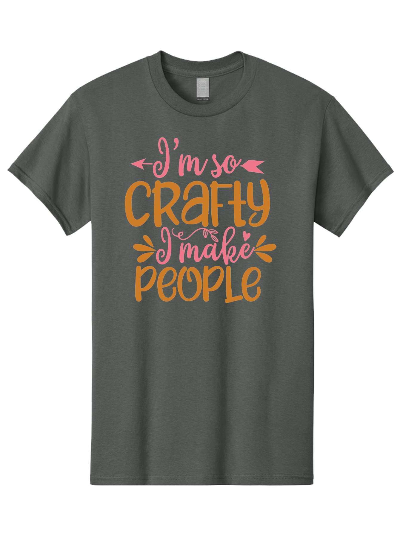 I-M-So-Crafty-I-Make-People Men'S Graphic Tee, 100% Cotton, Comfortable Casual Summer Wear, Machine Washable, Crafty Quote, Handmade Humor, Diy Inspiration, Crafting Passion, Creative Quote, Funny Crafting Sayings, Crafty People, Aad424 13