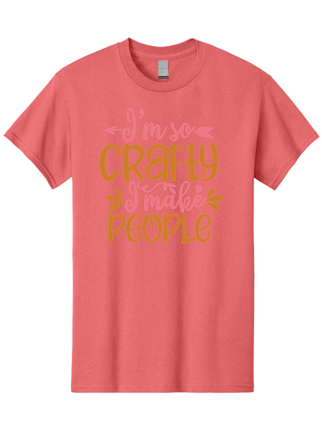 I-M-So-Crafty-I-Make-People Men'S Graphic Tee, 100% Cotton, Comfortable Casual Summer Wear, Machine Washable, Crafty Quote, Handmade Humor, Diy Inspiration, Crafting Passion, Creative Quote, Funny Crafting Sayings, Crafty People, Aad424 25