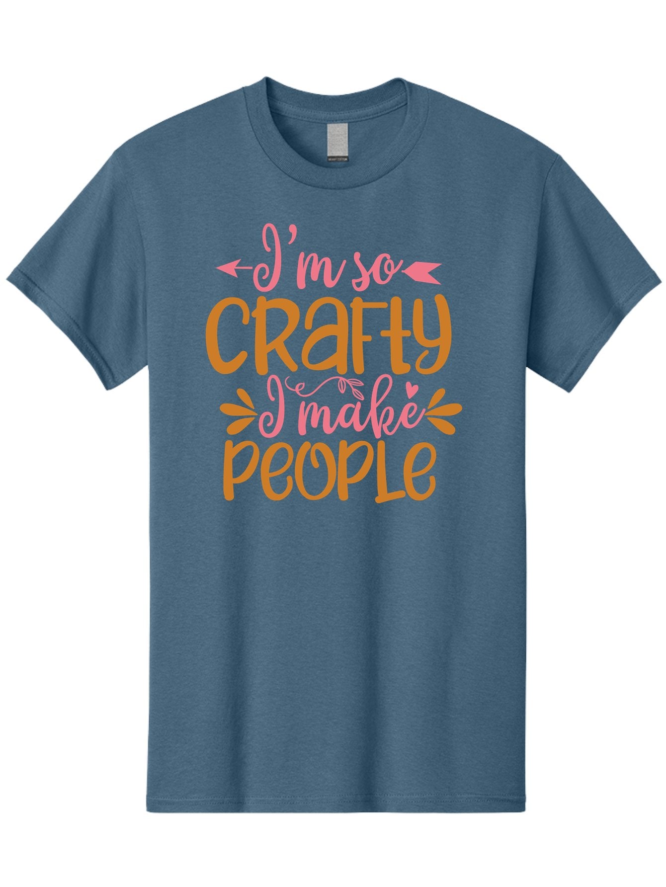 I-M-So-Crafty-I-Make-People Men'S Graphic Tee, 100% Cotton, Comfortable Casual Summer Wear, Machine Washable, Crafty Quote, Handmade Humor, Diy Inspiration, Crafting Passion, Creative Quote, Funny Crafting Sayings, Crafty People, Aad424 8