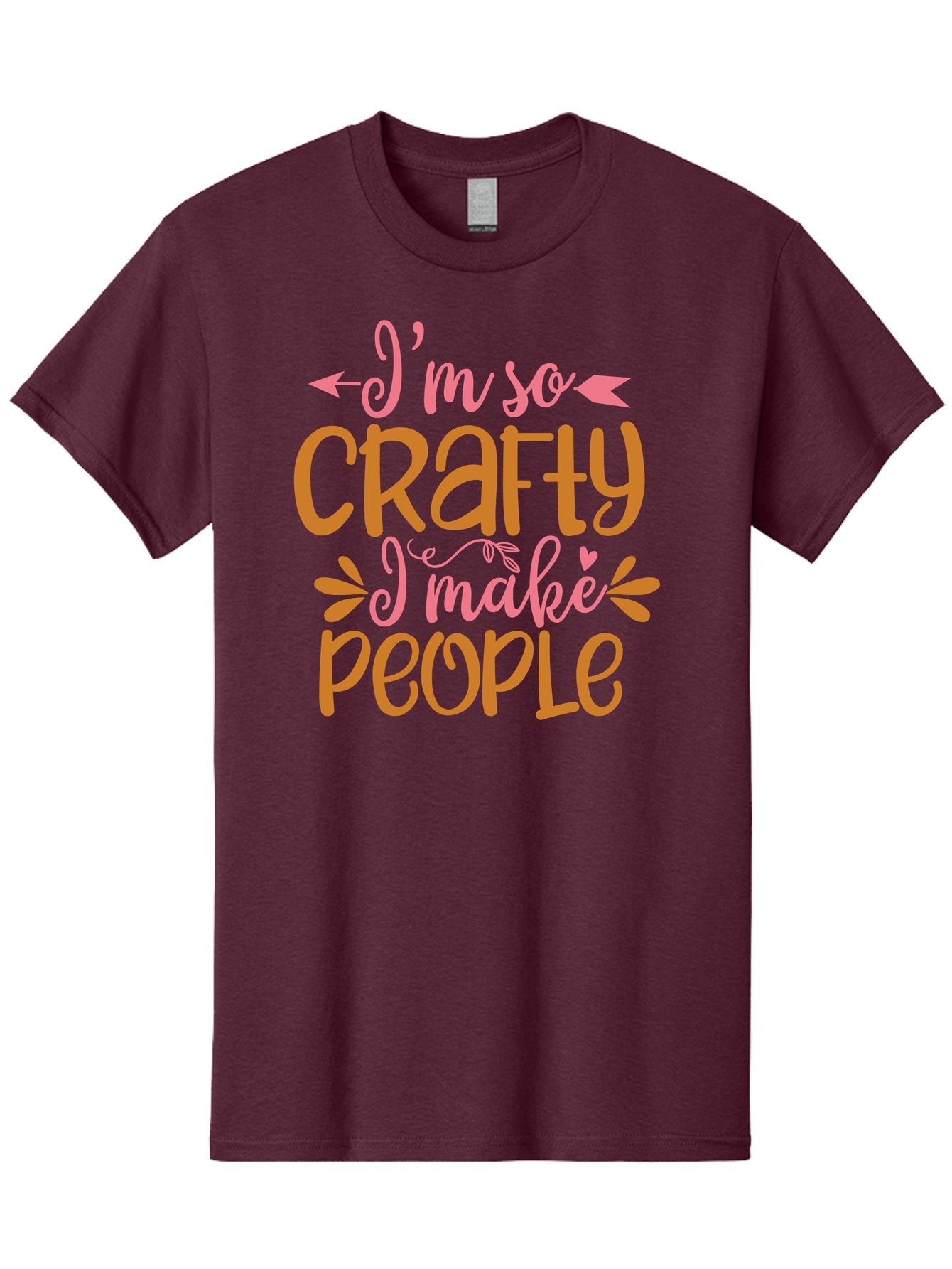 I-M-So-Crafty-I-Make-People Men'S Graphic Tee, 100% Cotton, Comfortable Casual Summer Wear, Machine Washable, Crafty Quote, Handmade Humor, Diy Inspiration, Crafting Passion, Creative Quote, Funny Crafting Sayings, Crafty People, Aad424 4