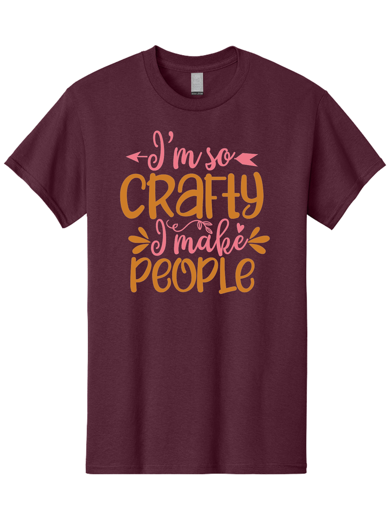 I-M-So-Crafty-I-Make-People Men'S Graphic Tee, 100% Cotton, Comfortable Casual Summer Wear, Machine Washable, Crafty Quote, Handmade Humor, Diy Inspiration, Crafting Passion, Creative Quote, Funny Crafting Sayings, Crafty People, Aad424 23