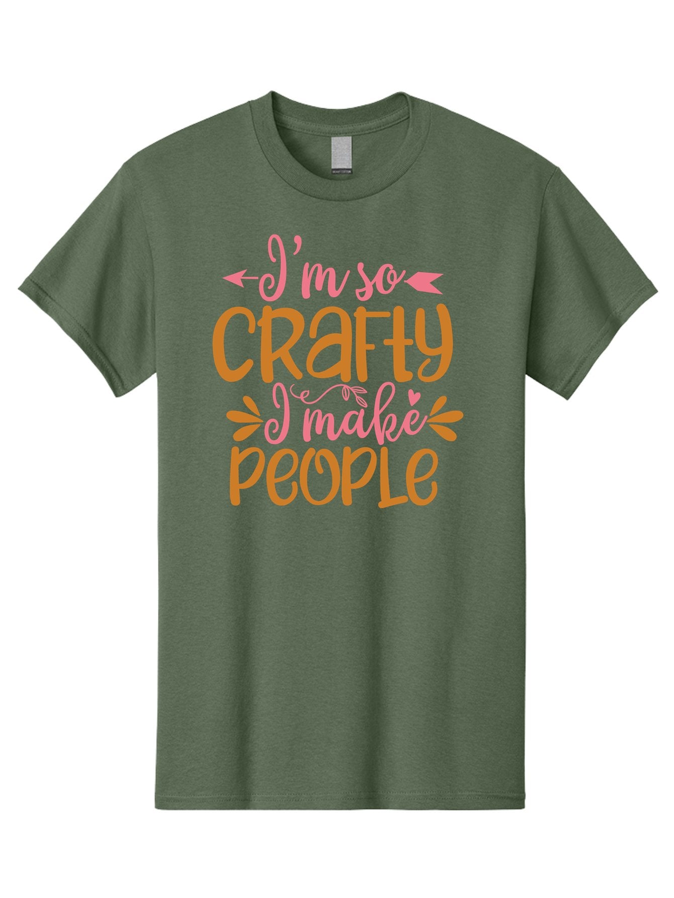 I-M-So-Crafty-I-Make-People Men'S Graphic Tee, 100% Cotton, Comfortable Casual Summer Wear, Machine Washable, Crafty Quote, Handmade Humor, Diy Inspiration, Crafting Passion, Creative Quote, Funny Crafting Sayings, Crafty People, Aad424