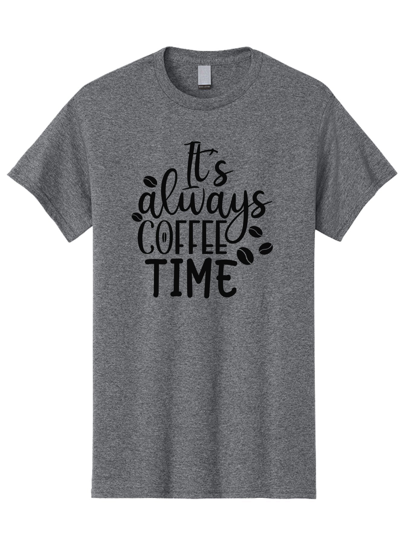 It-S-Always-Coffee-Time Men'S Graphic Tee, 100% Cotton, Comfortable Casual Summer Wear, Machine Washable, Coffee Time, Coffee Lovers, Coffee Break, Coffee Quote, Coffee Inspiration, Coffee Culture, Coffee Phrase, Coffee Art Aad427 9