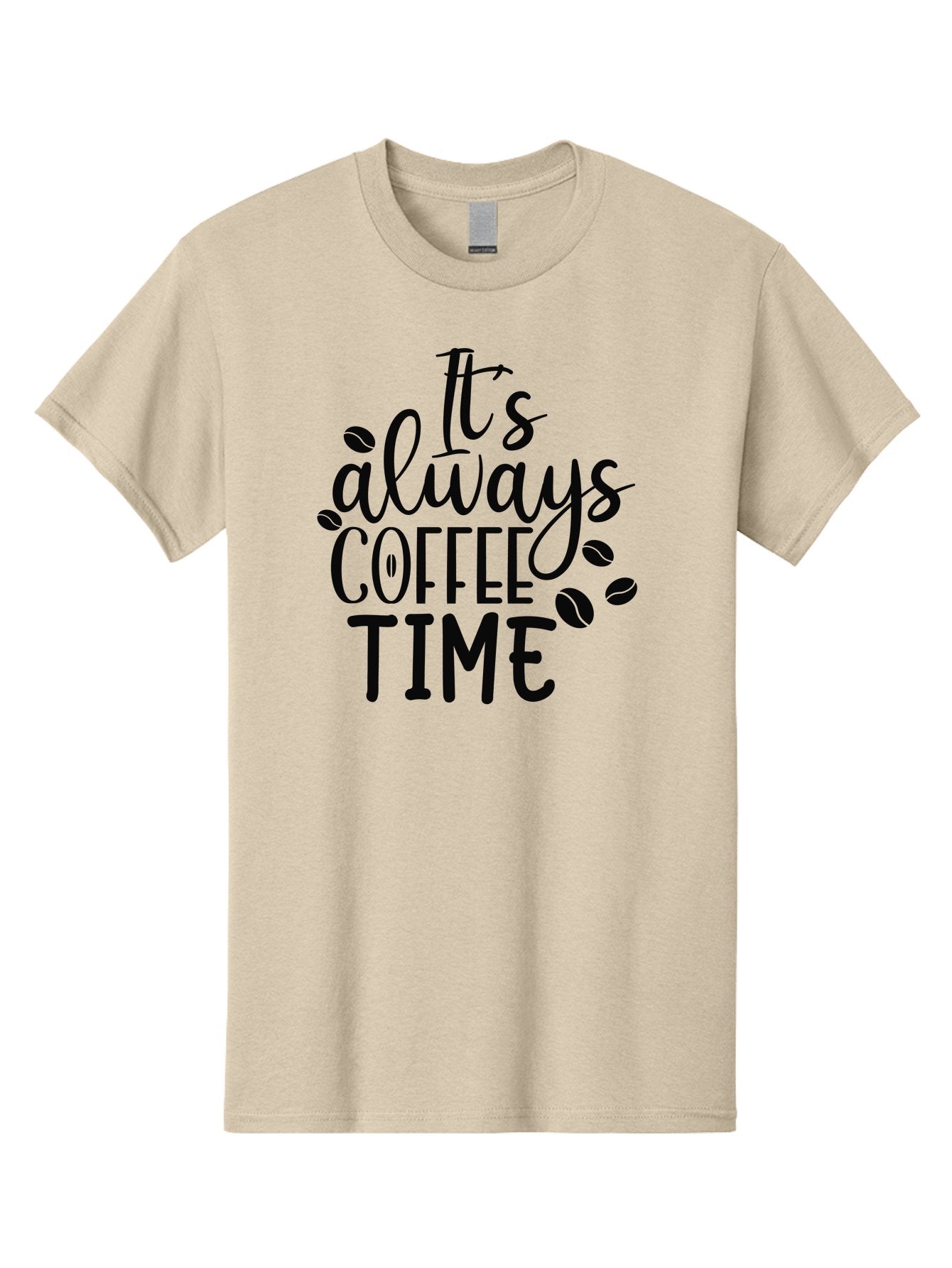 It-S-Always-Coffee-Time Men'S Graphic Tee, 100% Cotton, Comfortable Casual Summer Wear, Machine Washable, Coffee Time, Coffee Lovers, Coffee Break, Coffee Quote, Coffee Inspiration, Coffee Culture, Coffee Phrase, Coffee Art Aad427 11