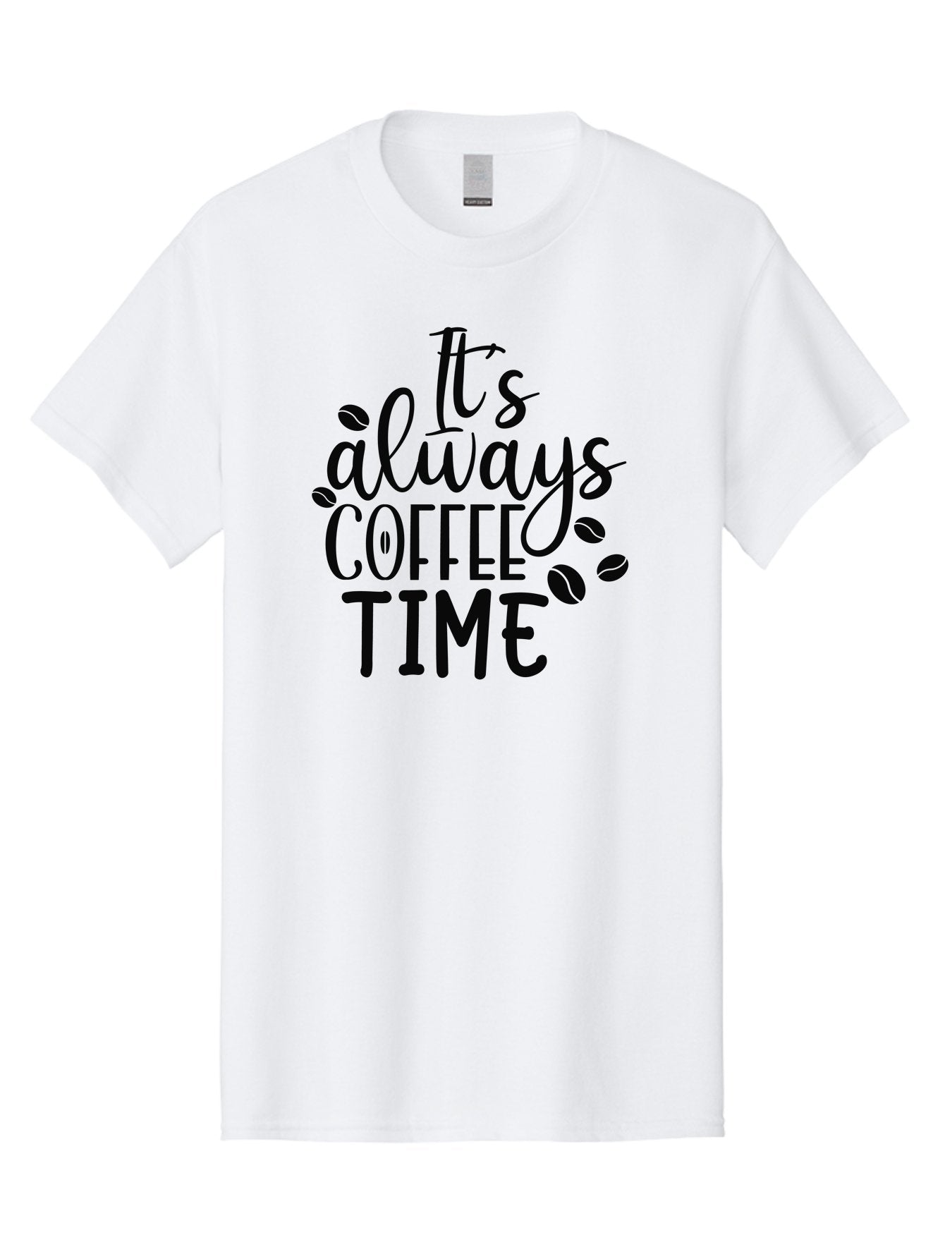 It-S-Always-Coffee-Time Men'S Graphic Tee, 100% Cotton, Comfortable Casual Summer Wear, Machine Washable, Coffee Time, Coffee Lovers, Coffee Break, Coffee Quote, Coffee Inspiration, Coffee Culture, Coffee Phrase, Coffee Art Aad427 13