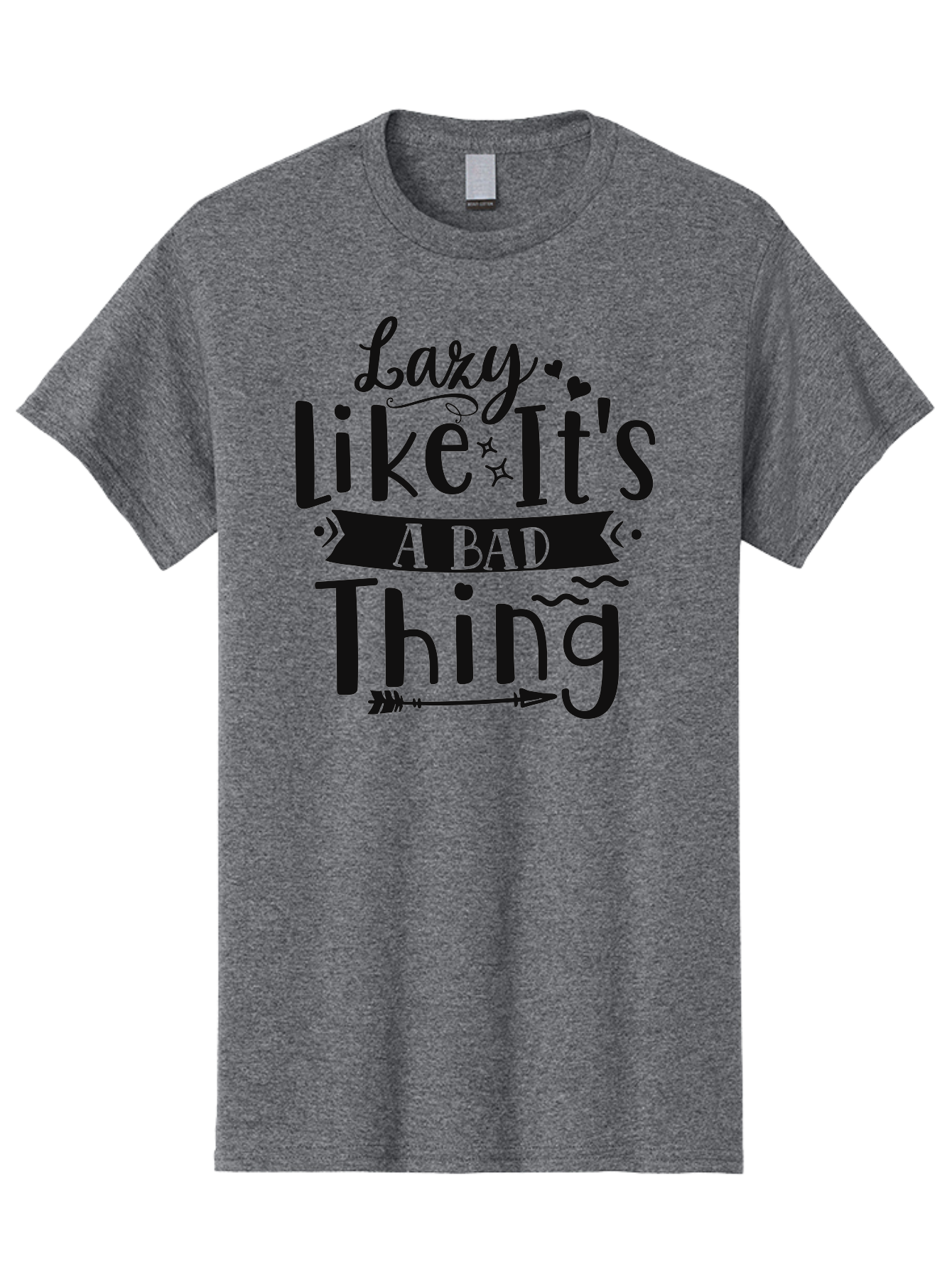 Lazy-Like-It-S-A-Bad-Thing Men'S Graphic Tee, 100% Cotton, Comfortable Casual Summer Wear, Machine Washable, Funny Quote, Lazy Humor, Motivational Phrase, Inspirational Saying, Novelty Graphic, Witty Text, Lazy Day Vibes, Relaxed Attitude Aad429