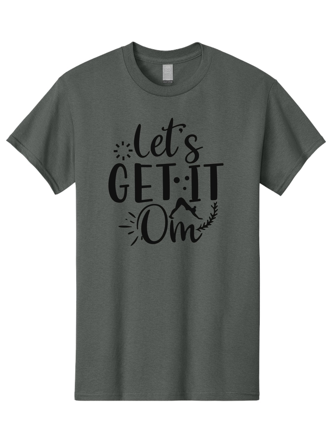Let-S-Get-It-Om Men'S Graphic Tee, 100% Cotton, Comfortable Casual Summer Wear, Machine Washable, Yoga Inspiration, Mindfulness, Wellness Quotes, Meditation Motivation, Zen Lifestyle, Fitness Mantra, Om Symbol, Spiritual Journey Aad430