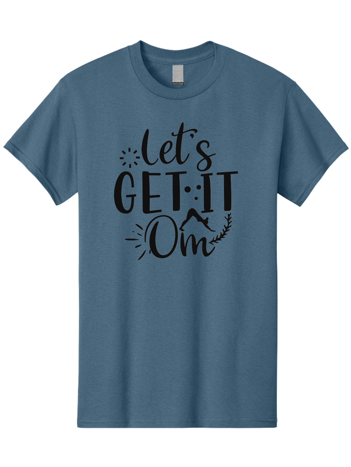 Let-S-Get-It-Om Men'S Graphic Tee, 100% Cotton, Comfortable Casual Summer Wear, Machine Washable, Yoga Inspiration, Mindfulness, Wellness Quotes, Meditation Motivation, Zen Lifestyle, Fitness Mantra, Om Symbol, Spiritual Journey Aad430