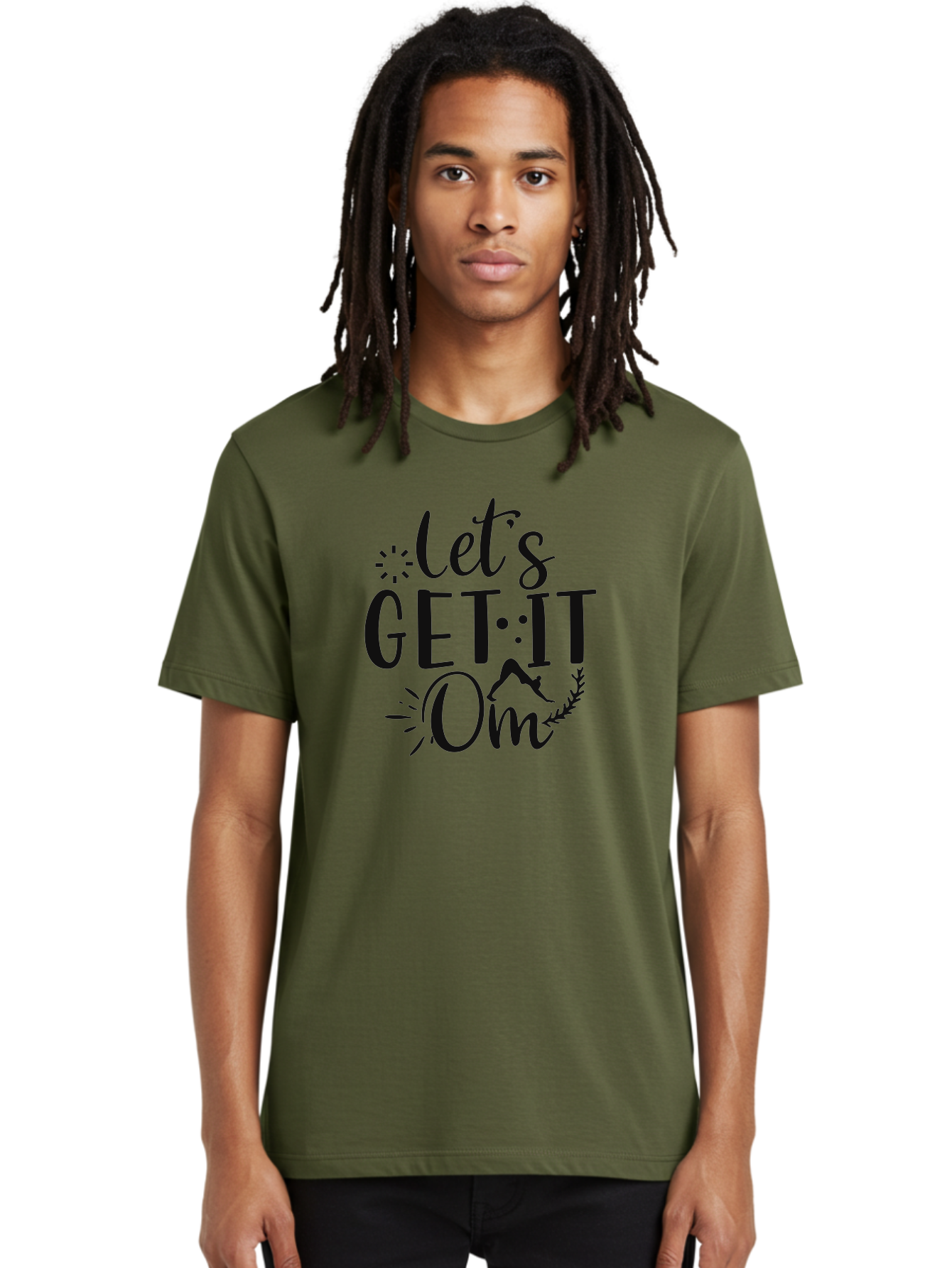 Let-S-Get-It-Om Men'S Graphic Tee, 100% Cotton, Comfortable Casual Summer Wear, Machine Washable, Yoga Inspiration, Mindfulness, Wellness Quotes, Meditation Motivation, Zen Lifestyle, Fitness Mantra, Om Symbol, Spiritual Journey Aad430 4
