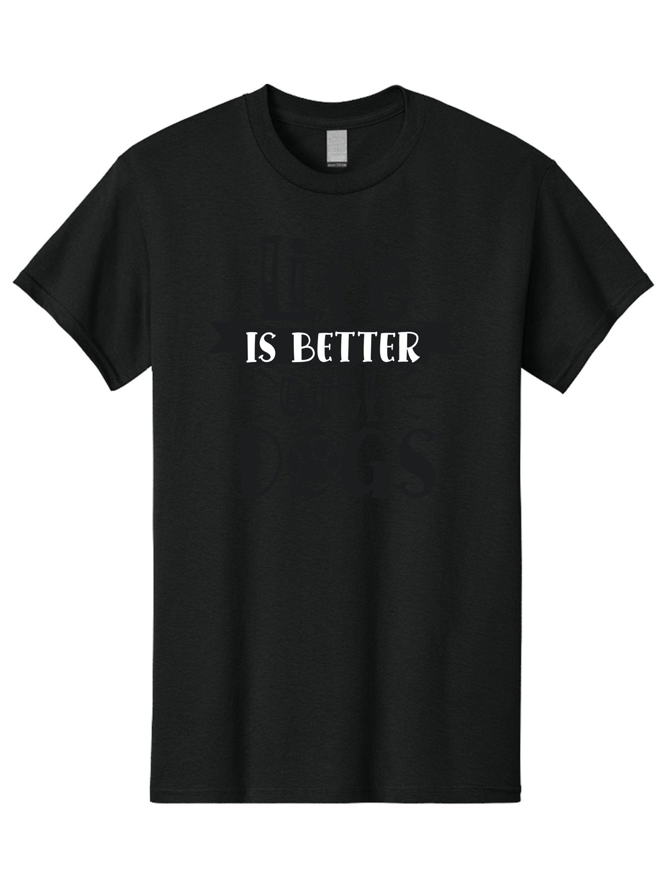 Life-Is-Better-With-Dogs Men'S Graphic Tee, 100% Cotton, Comfortable Casual Summer Wear, Machine Washable, Dog Lover Quote, Inspirational Quote, Pet Love, Dog Quote, Dog Mom, Dog Dad, Animal Lover, Paw Print Aad431 7